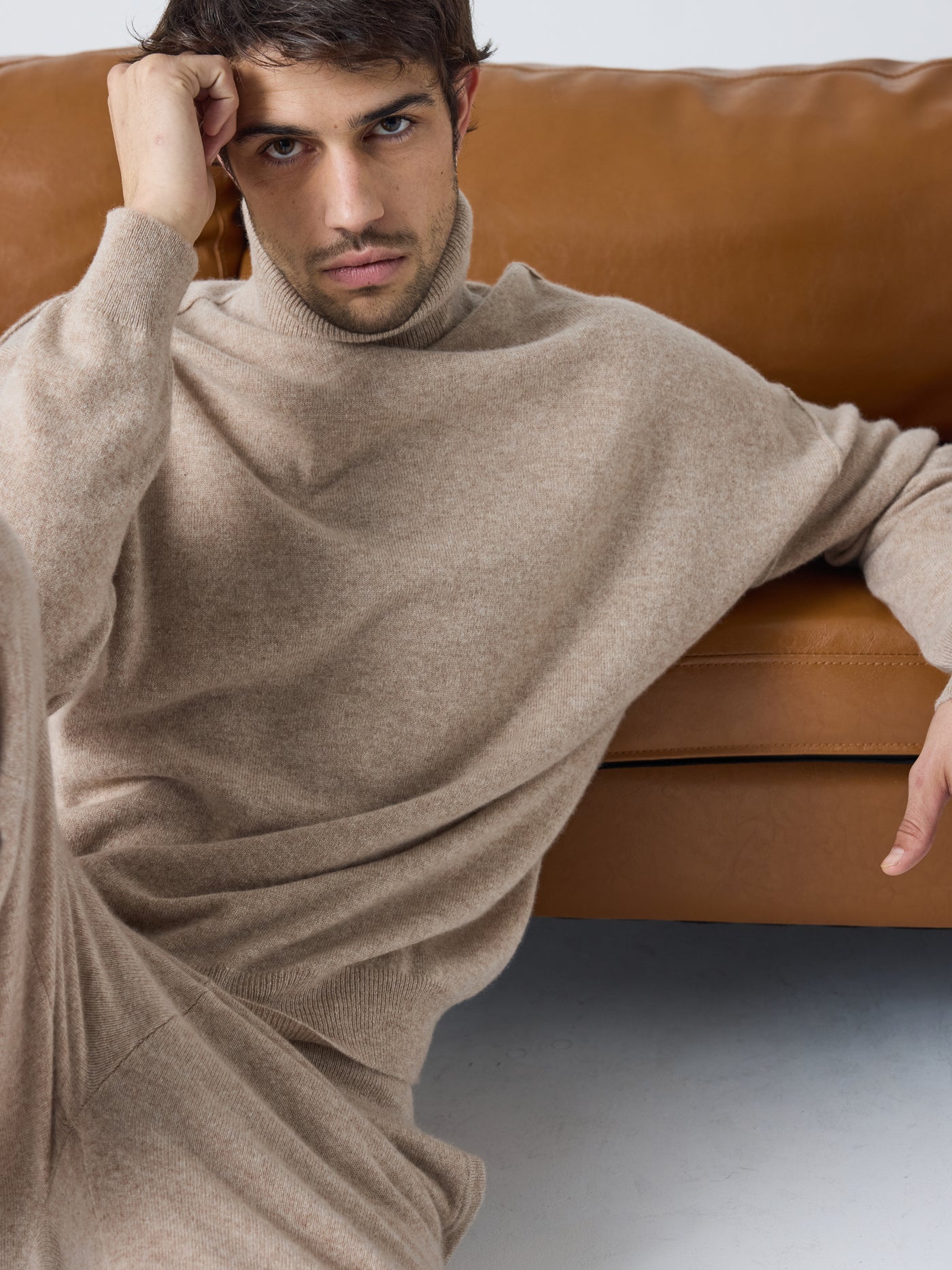 owen - Pull col roulé 100% cachemire - chestnut