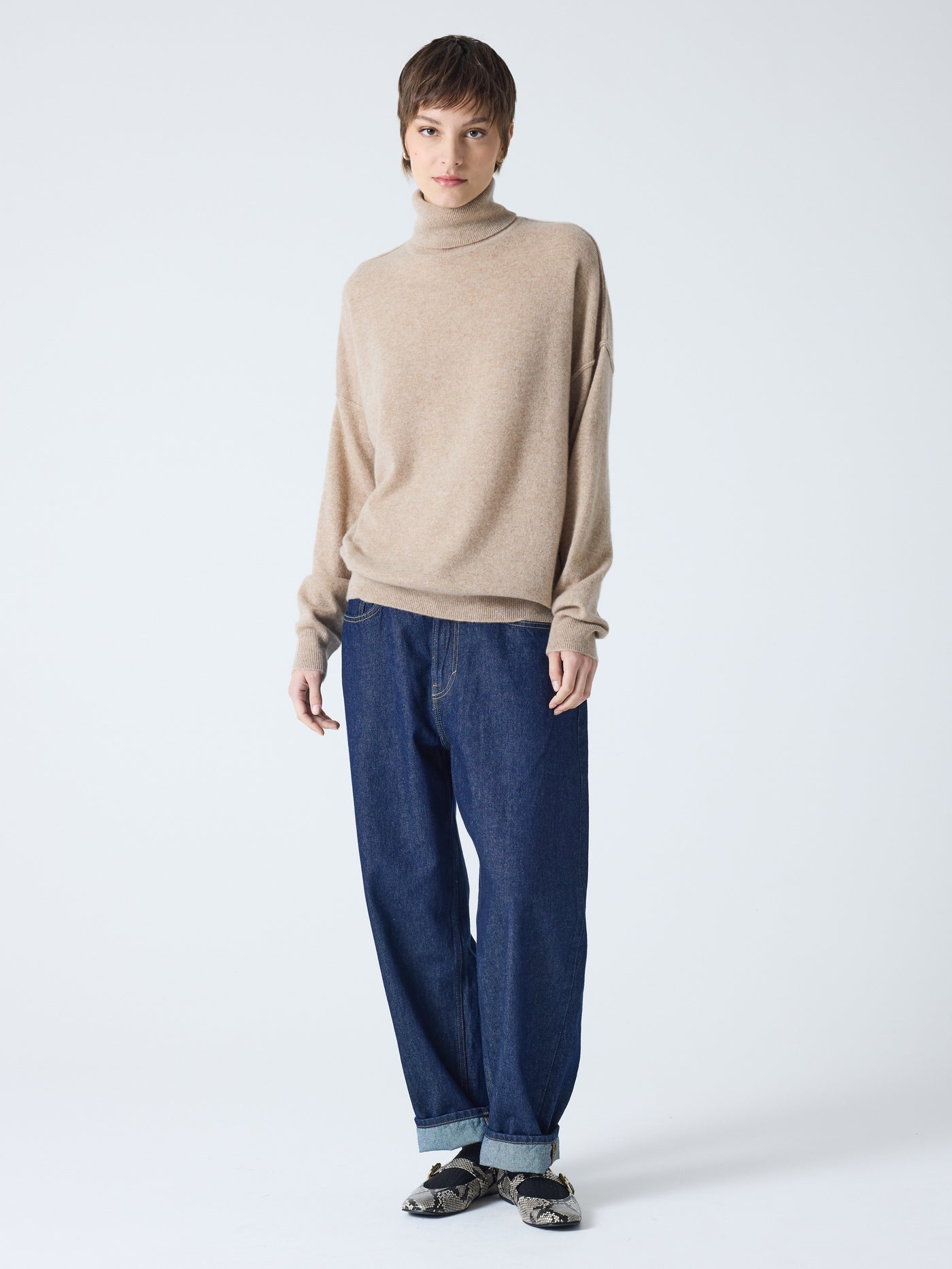 owen - Pull col roulé 100% cachemire - chestnut
