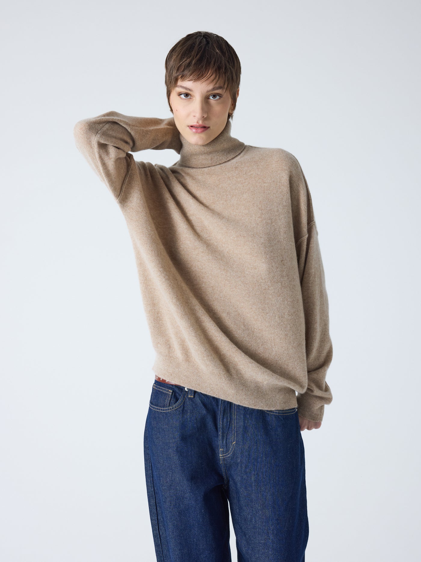 owen - Pull col roulé 100% cachemire - chestnut