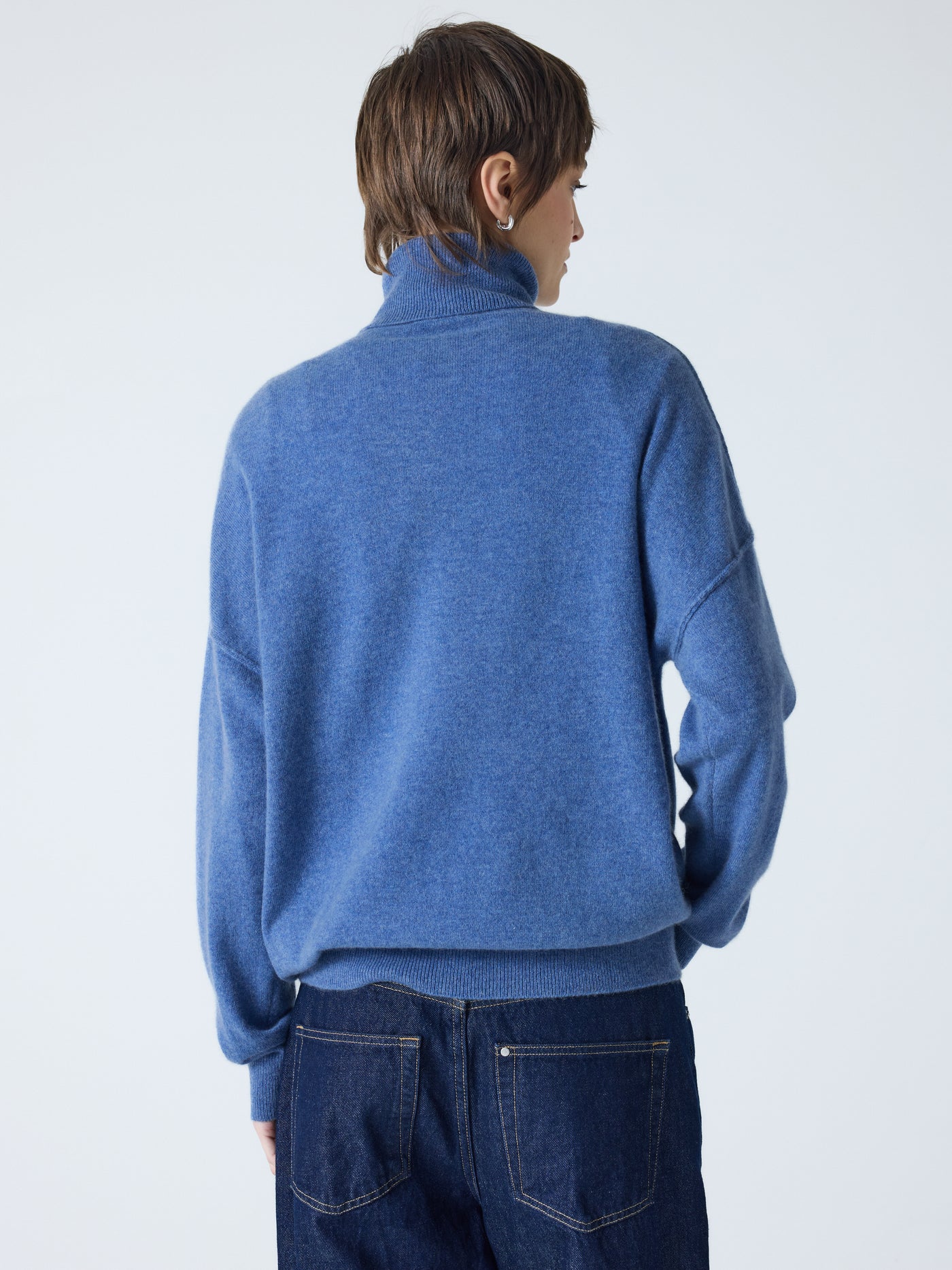 owen - Pull col roulé 100% cachemire - denim