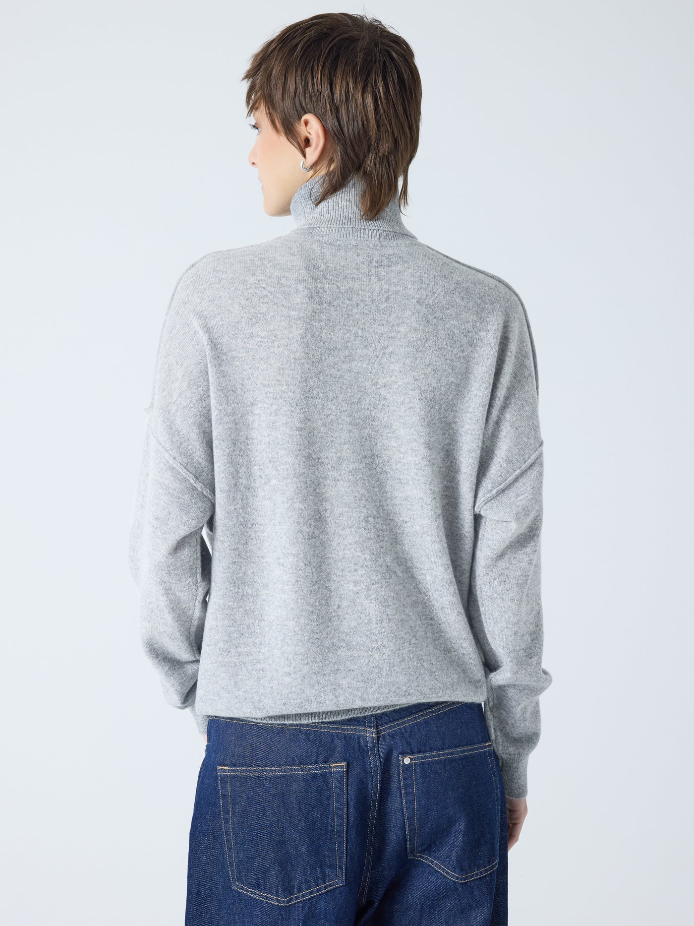 owen - Pull col roulé 100% cachemire - light heather gray