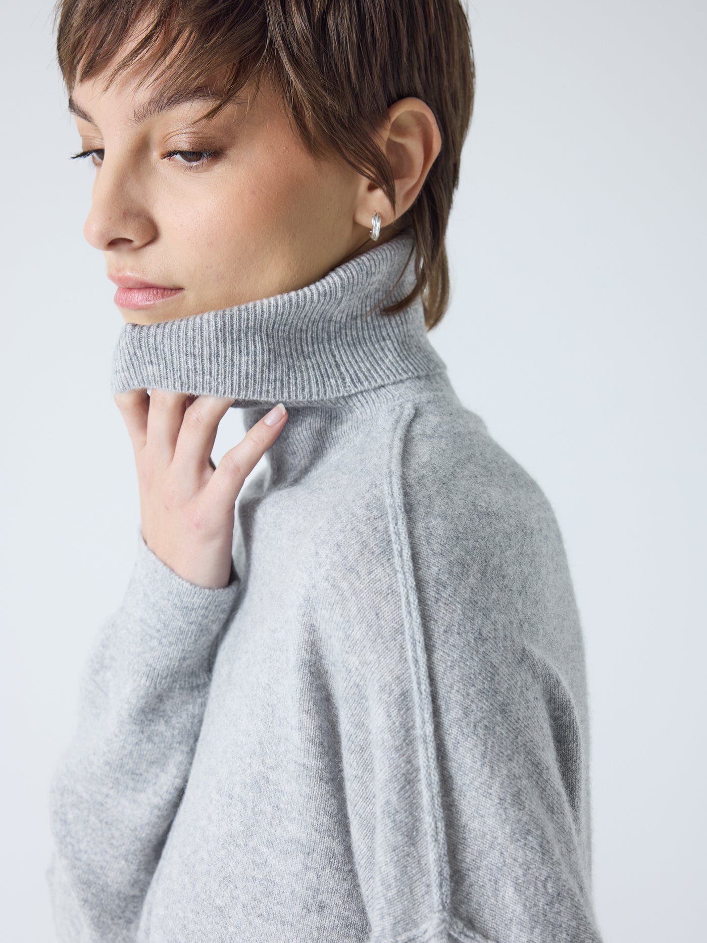 owen - Pull col roulé 100% cachemire - light heather gray