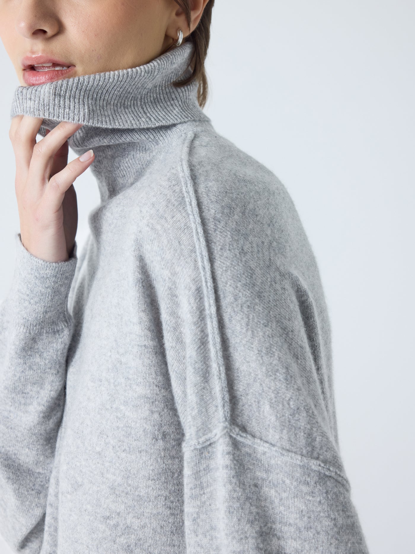 owen - Pull col roulé 100% cachemire - light heather gray