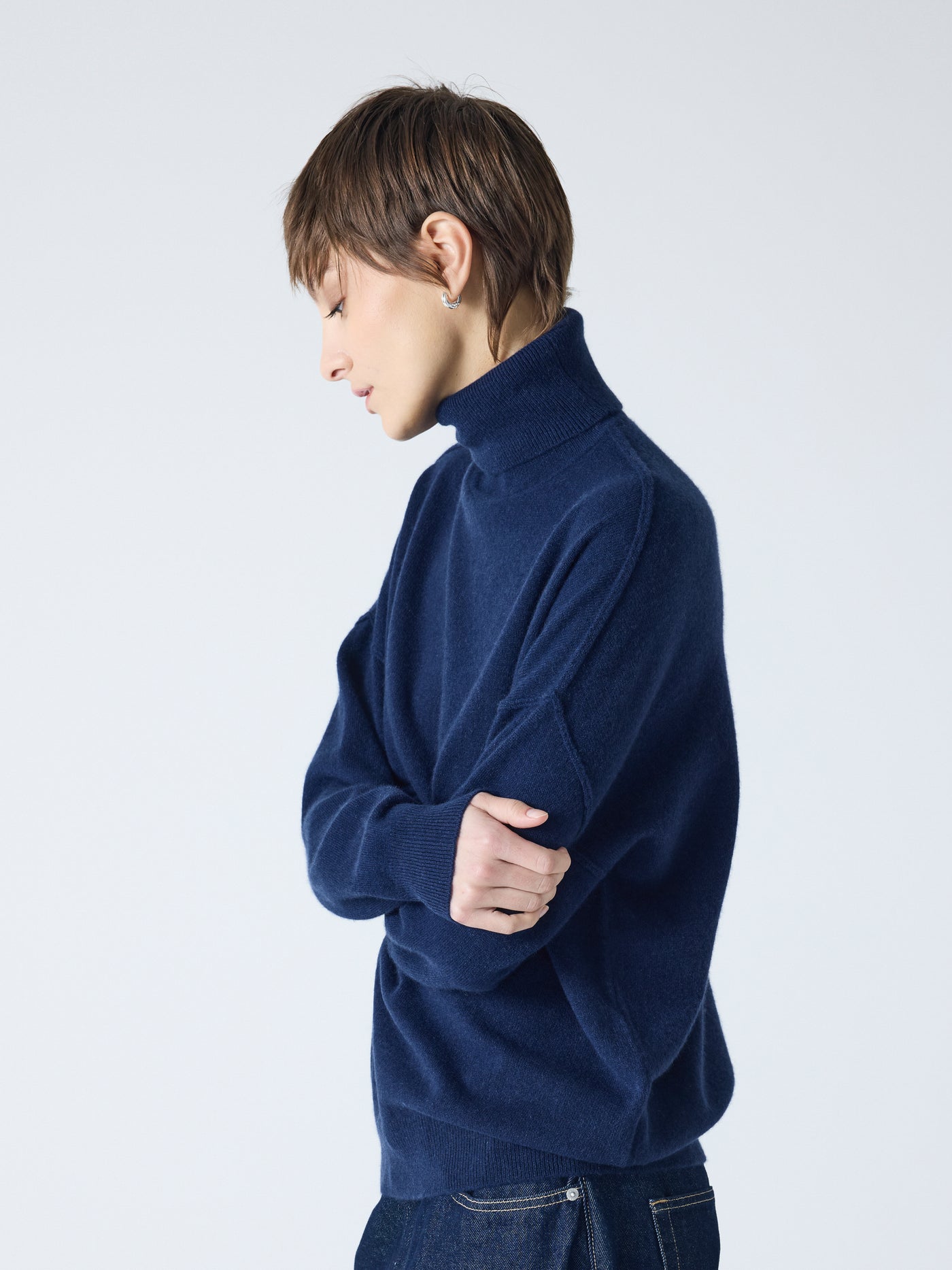 owen - Pull col roulé 100% cachemire - navy