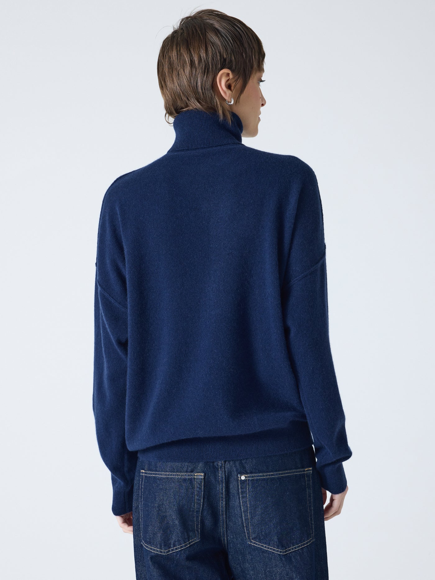 owen - Pull col roulé 100% cachemire - navy