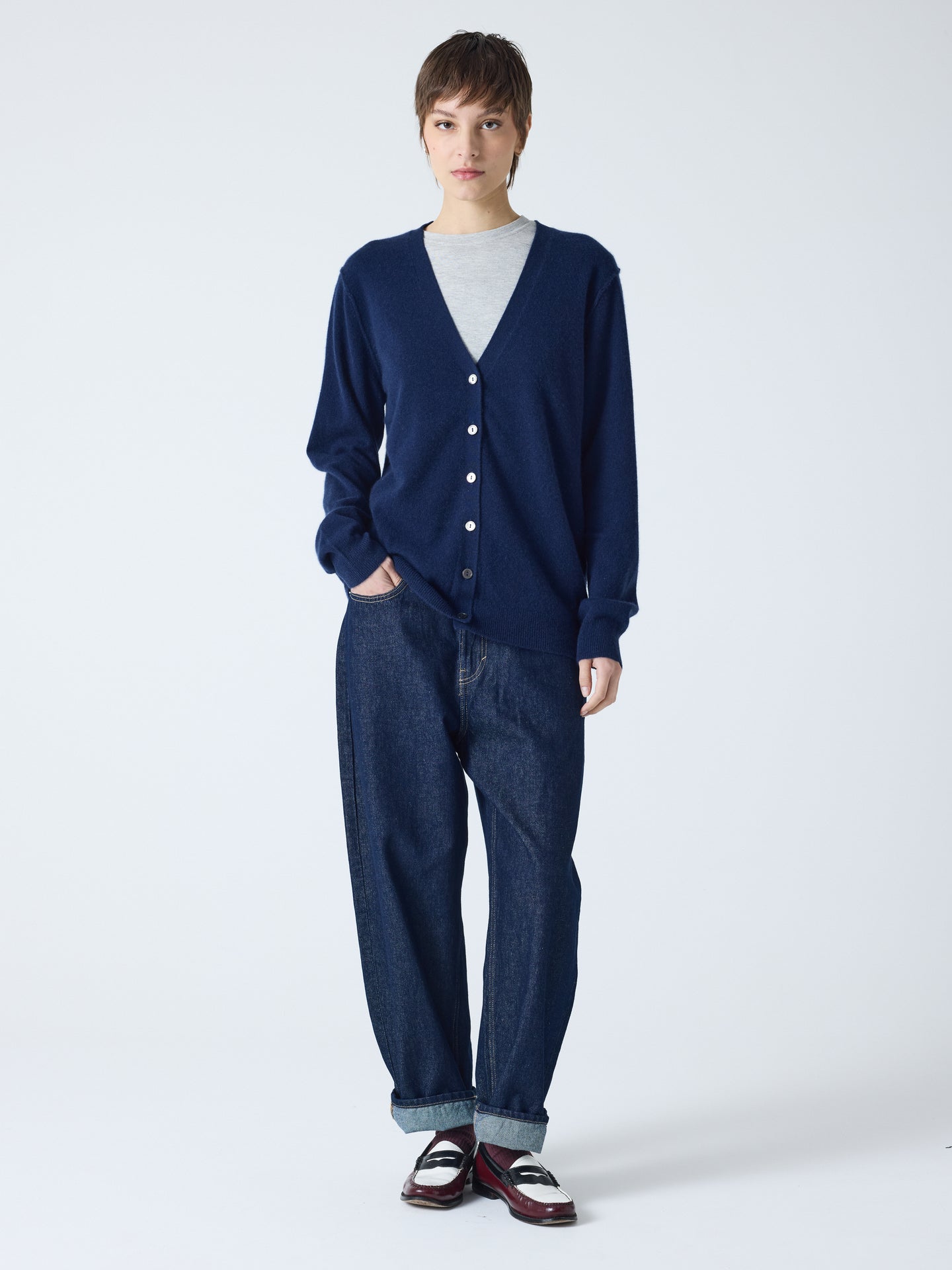 wyatt - Gilet 100% cachemire - marineblauw
