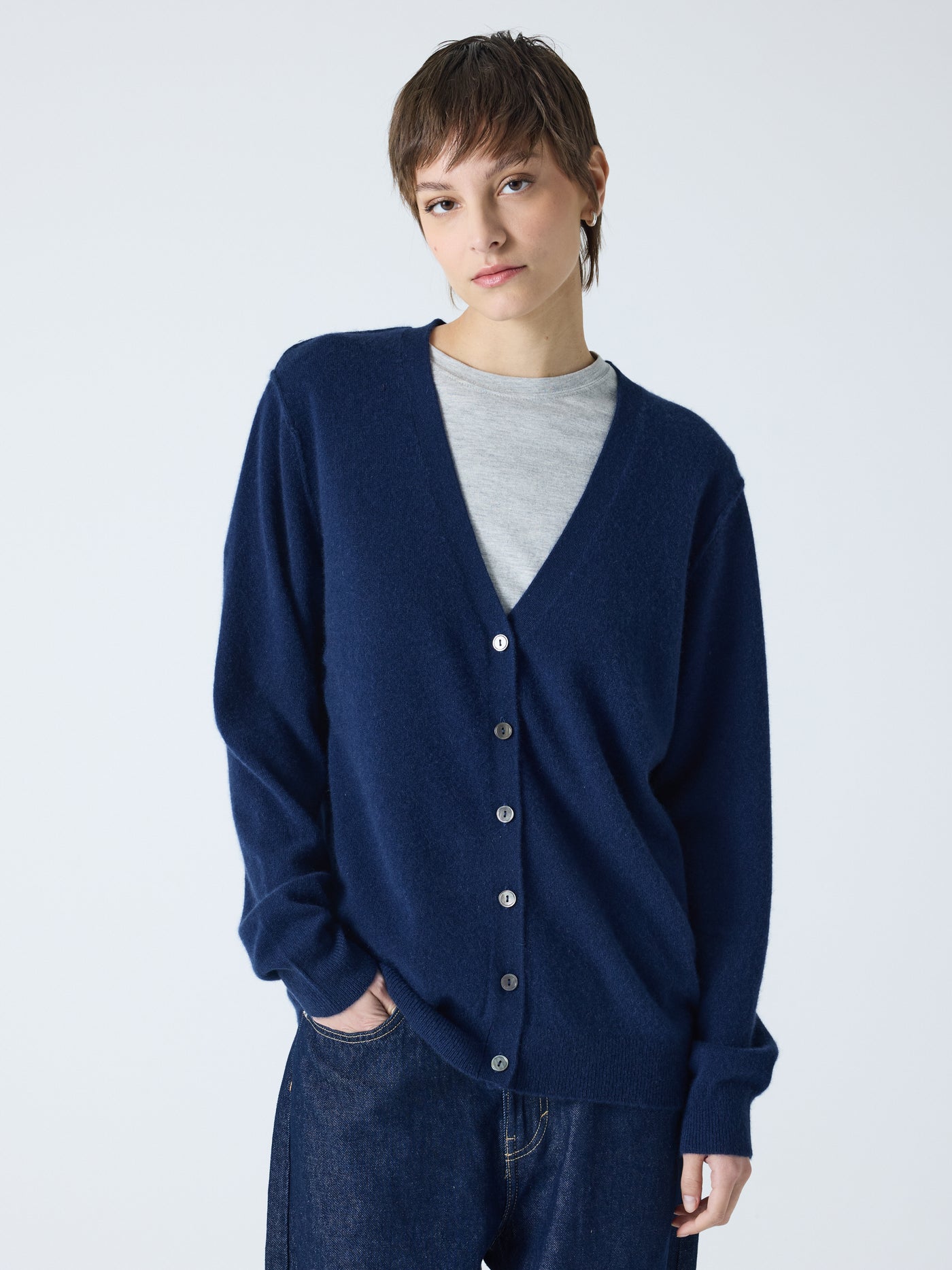 wyatt - Gilet 100% cachemire - Navy