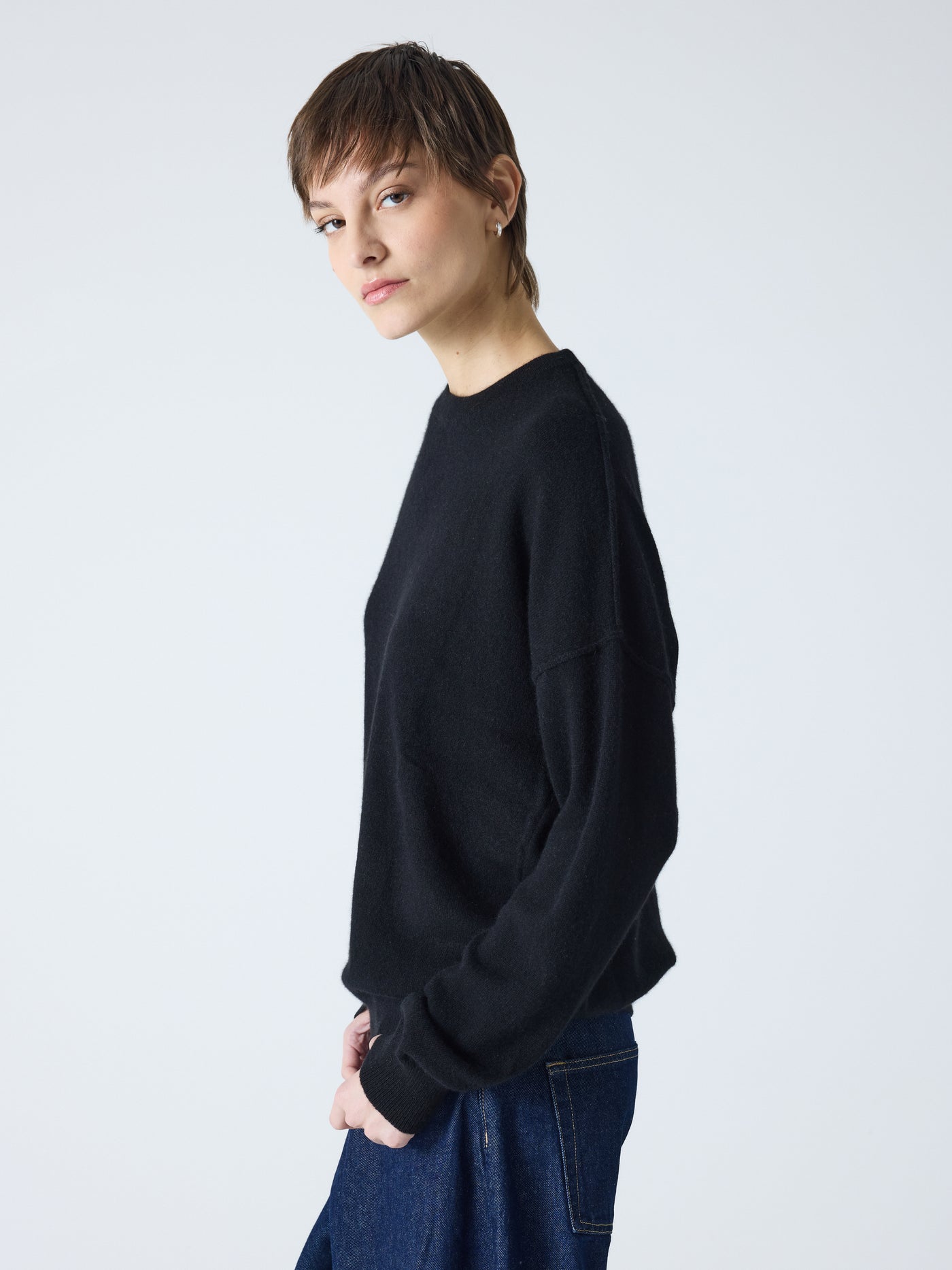 andy - Pull col rond 100% cachemire - zwart