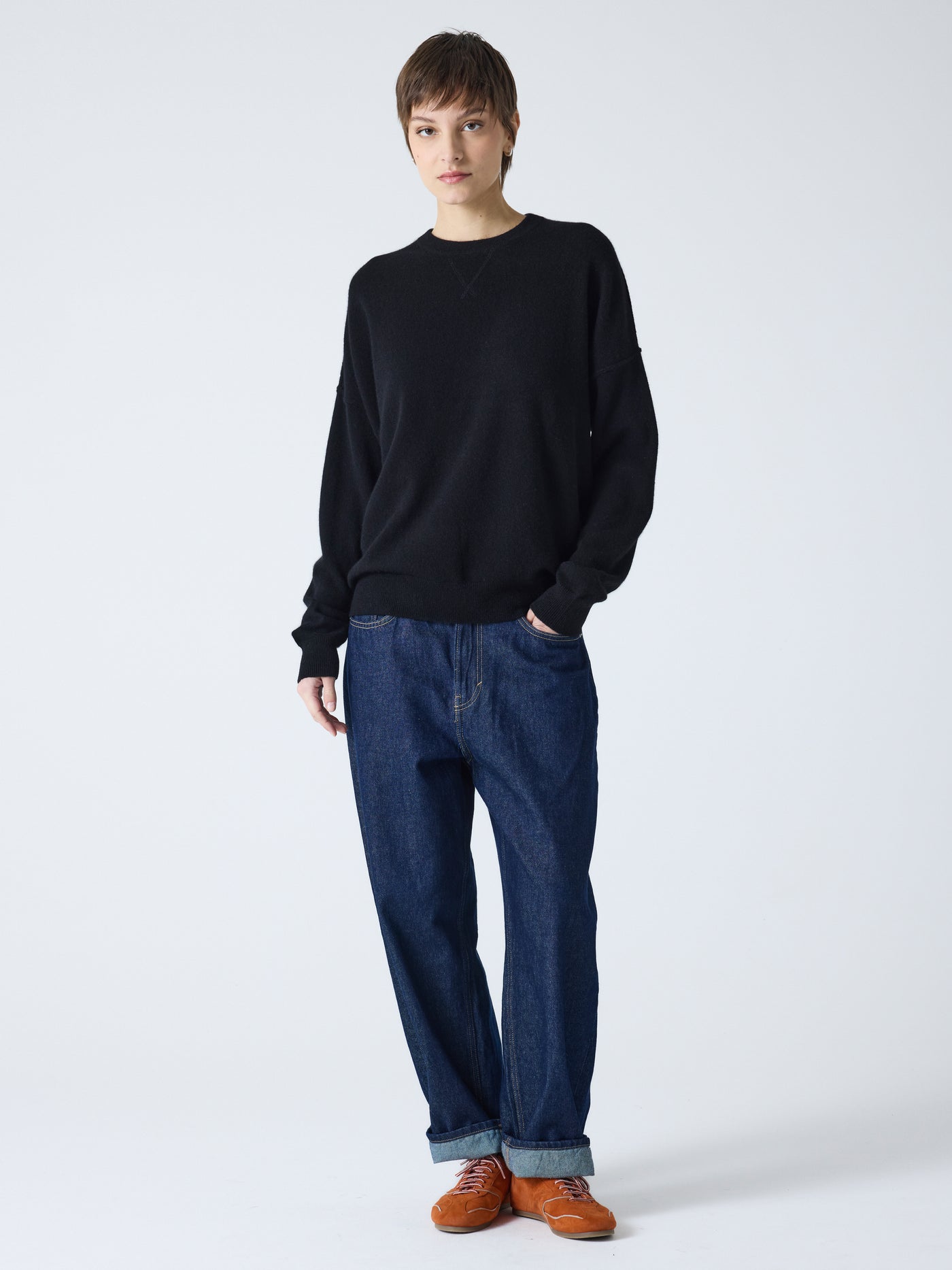 andy - Pull col rond 100% cachemire - zwart