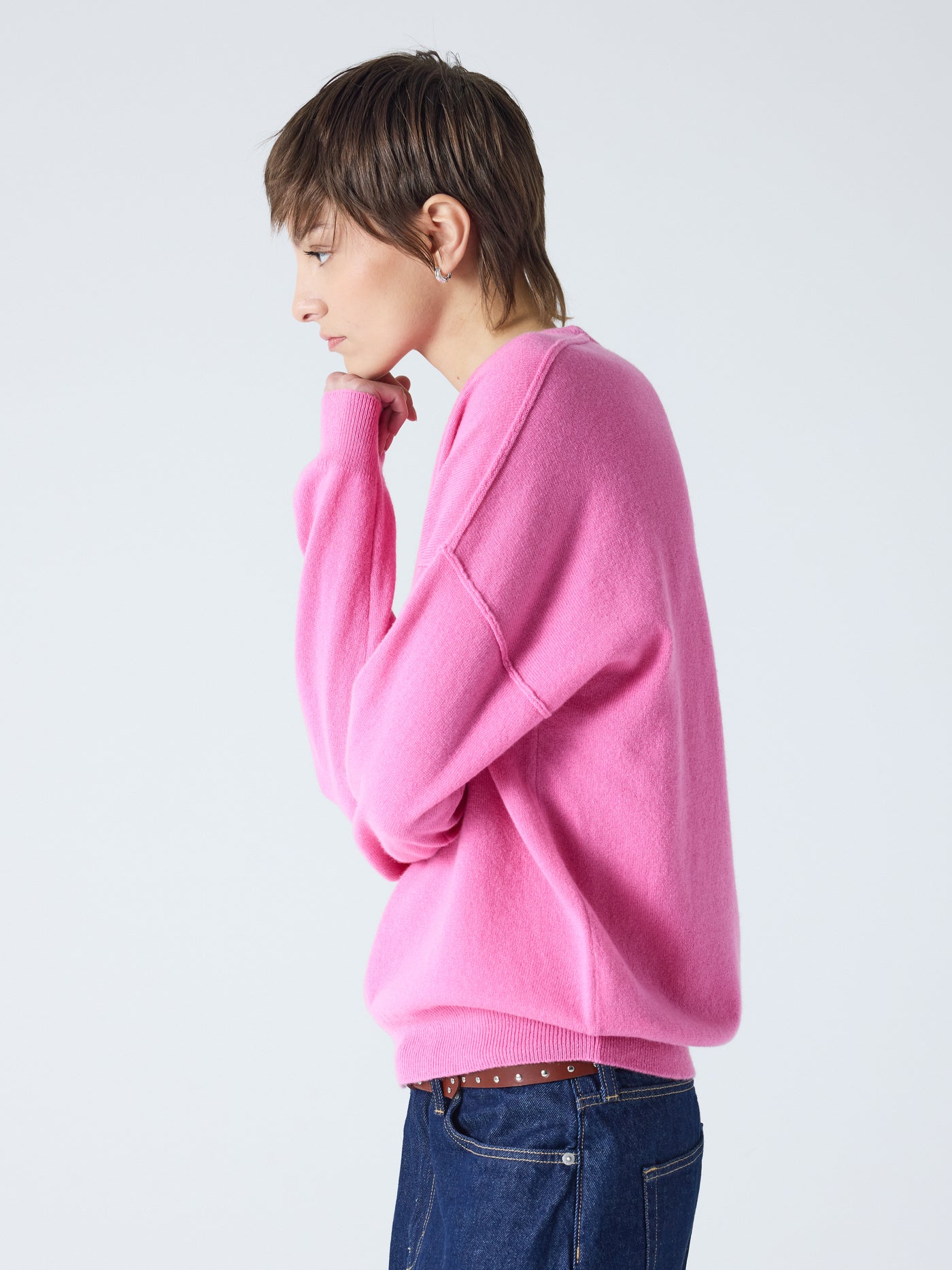 andy - Pull col rond 100% cachemire - candy