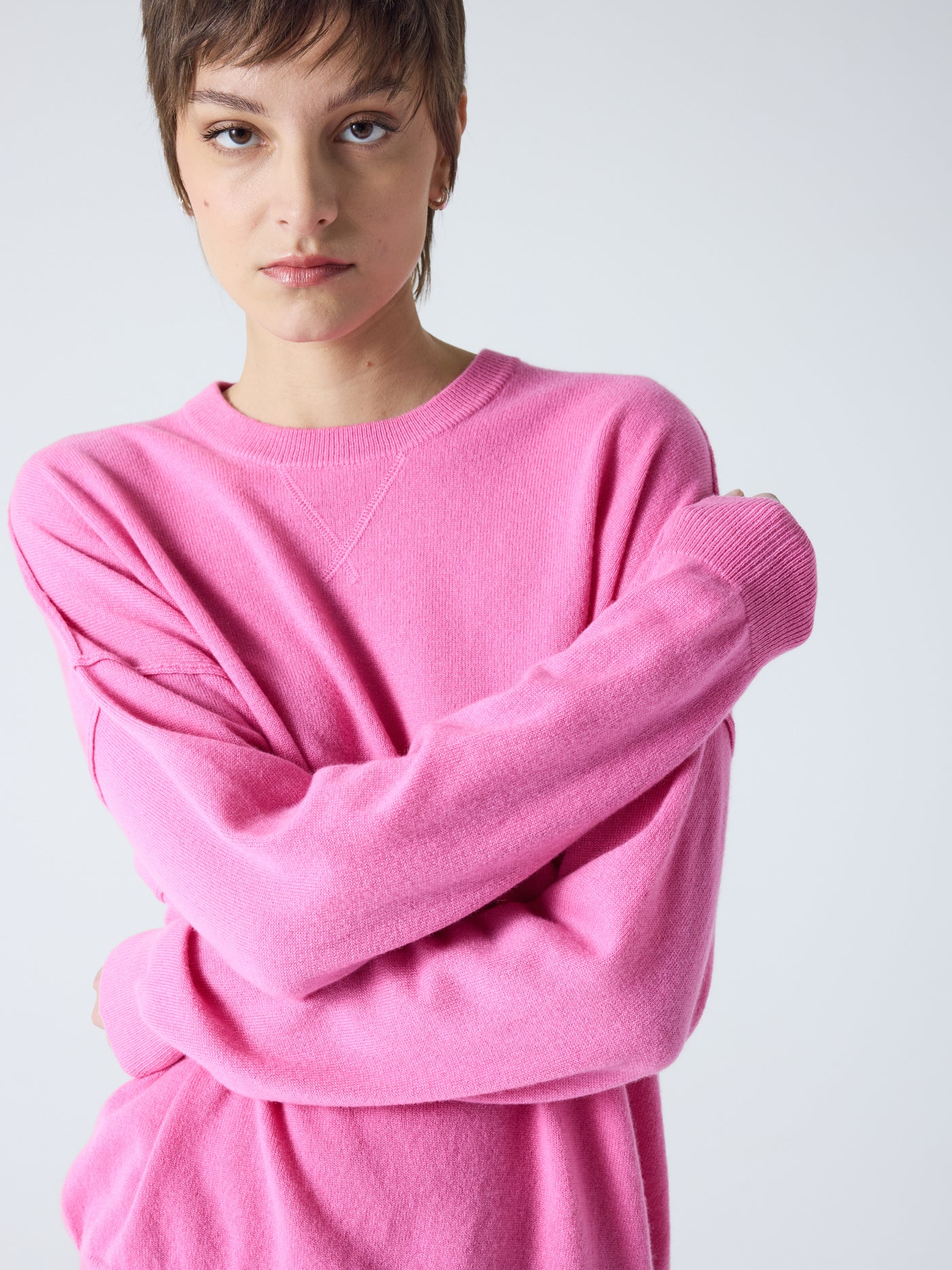 andy - Pull col rond 100% cachemire - candy