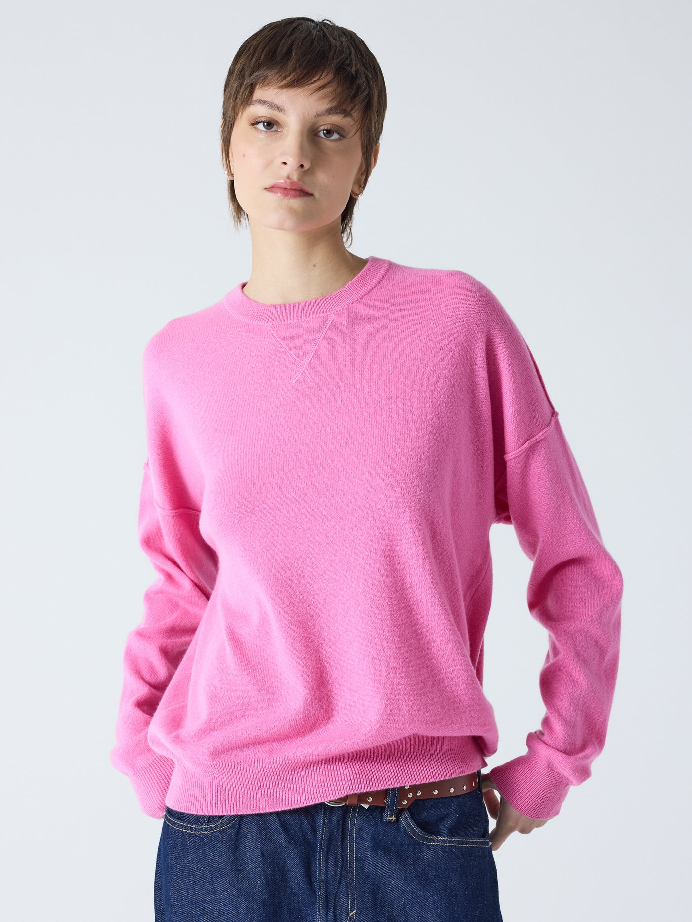 andy - Pull col rond 100% cachemire - candy