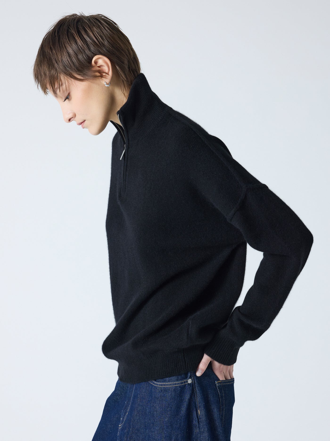 blake - Pull col rond 100% cachemire - black