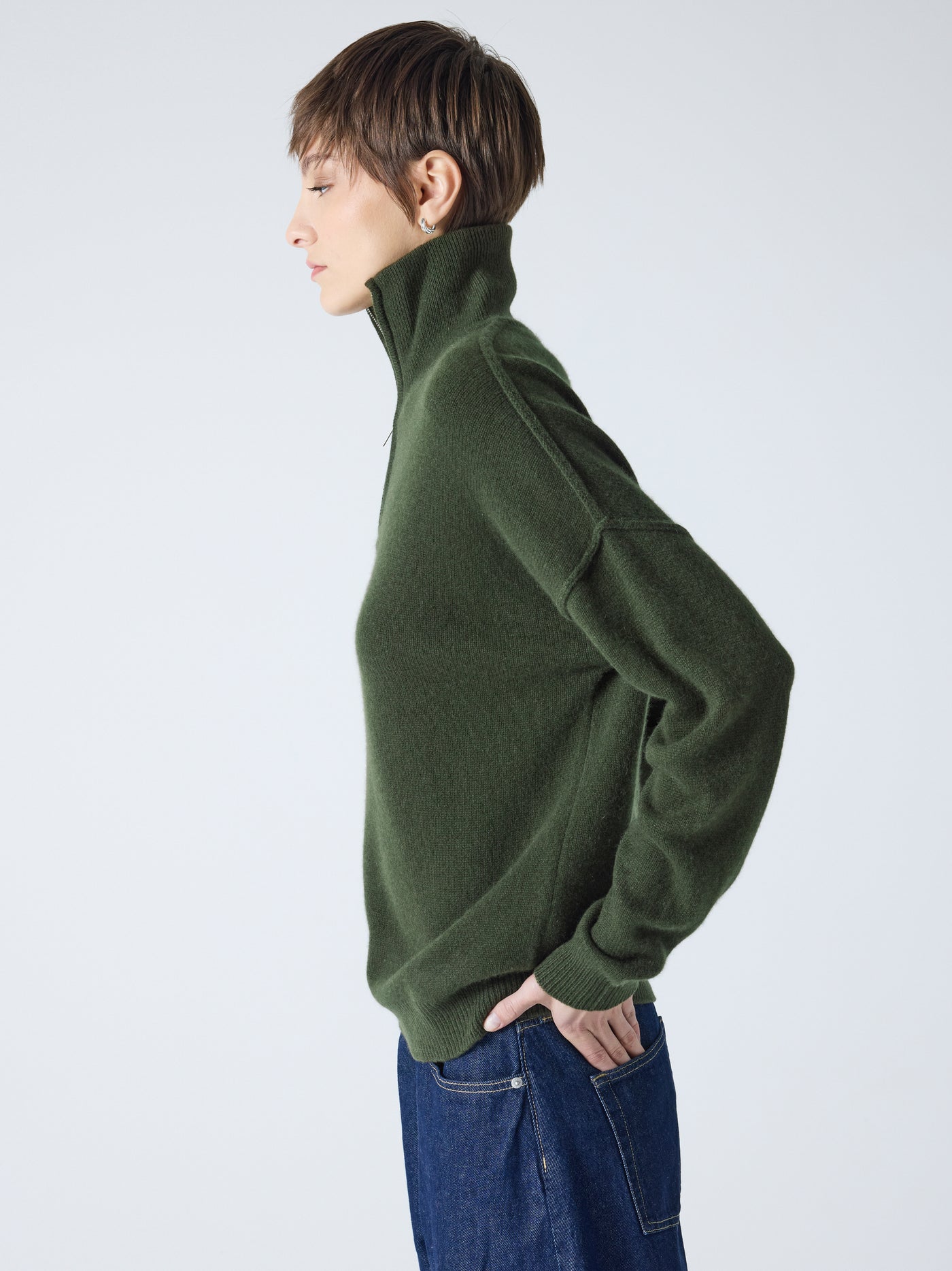 blake - Pull col rond 100% cachemire - forest