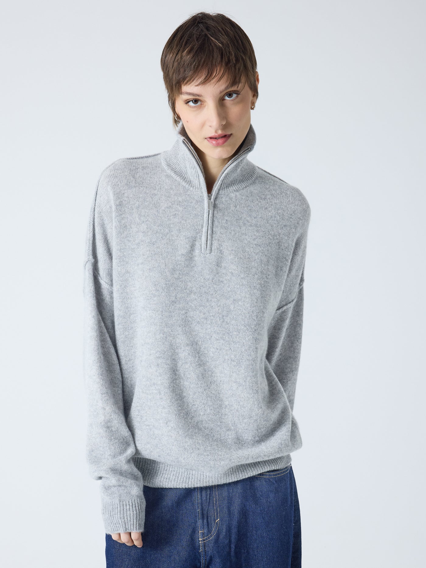blake - Pull col rond 100% cachemire - light heather grey