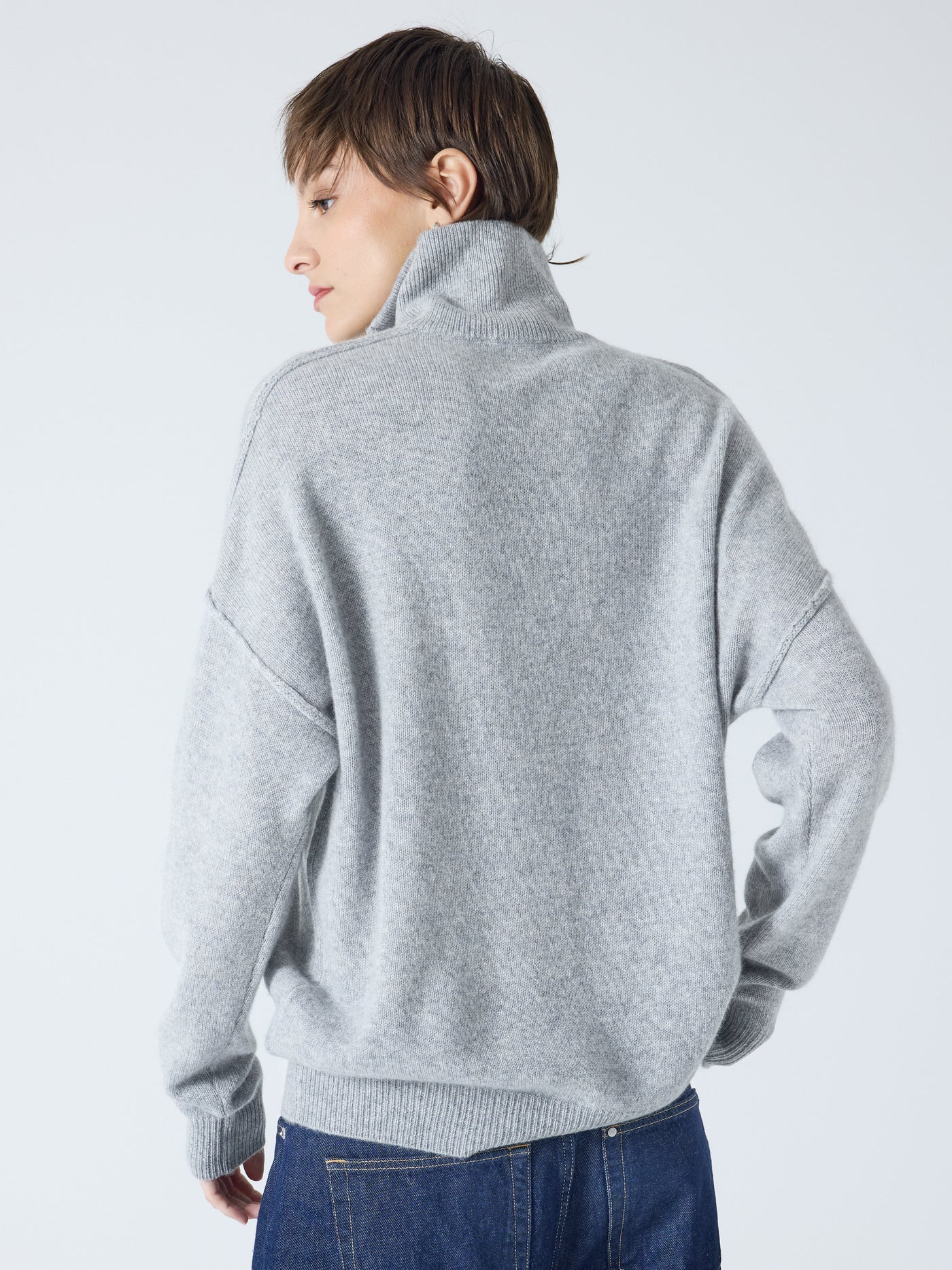 blake - Pull col rond 100% cachemire - light heather grey