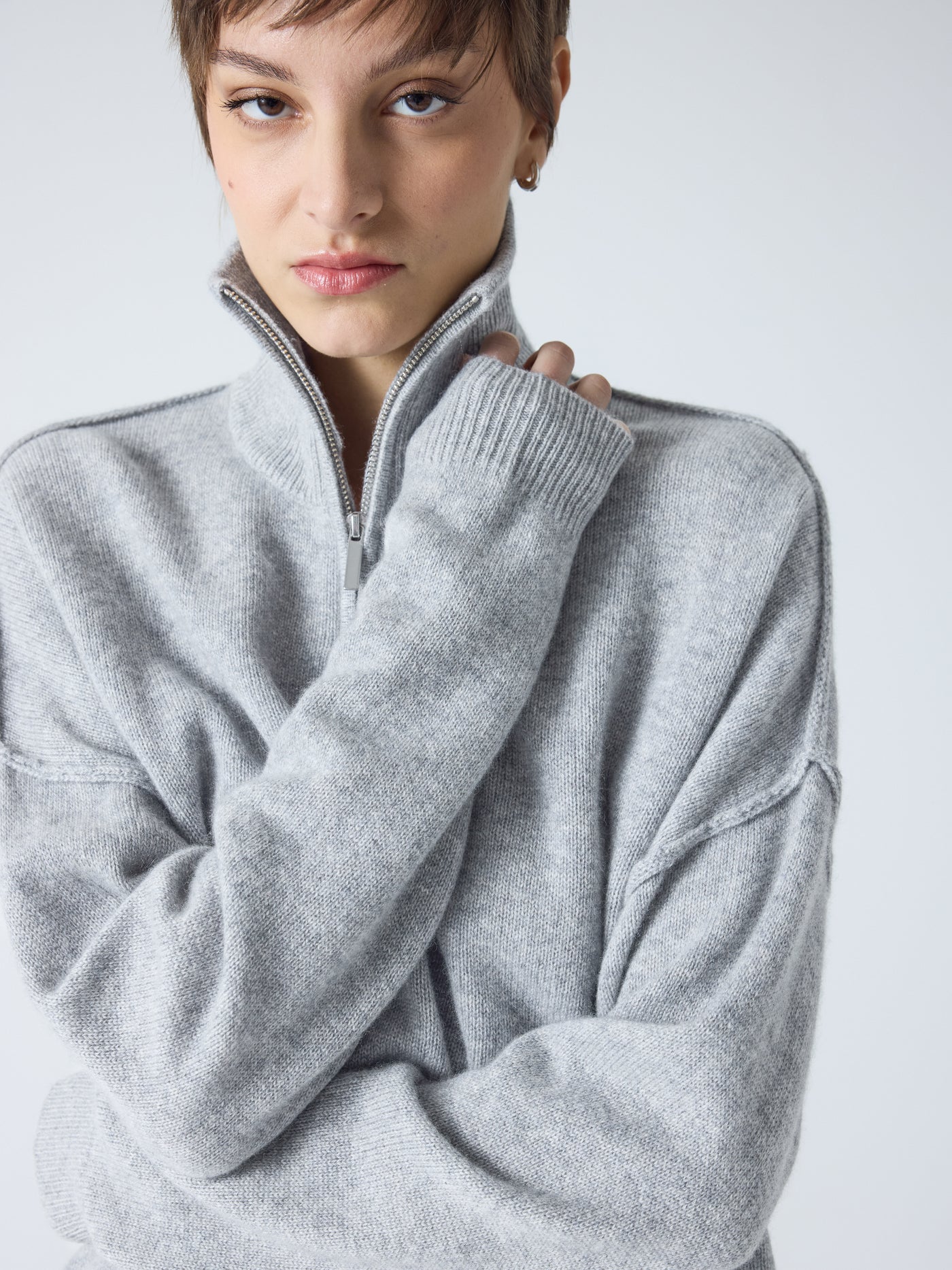 blake - Pull col rond 100% cachemire - light heather grey