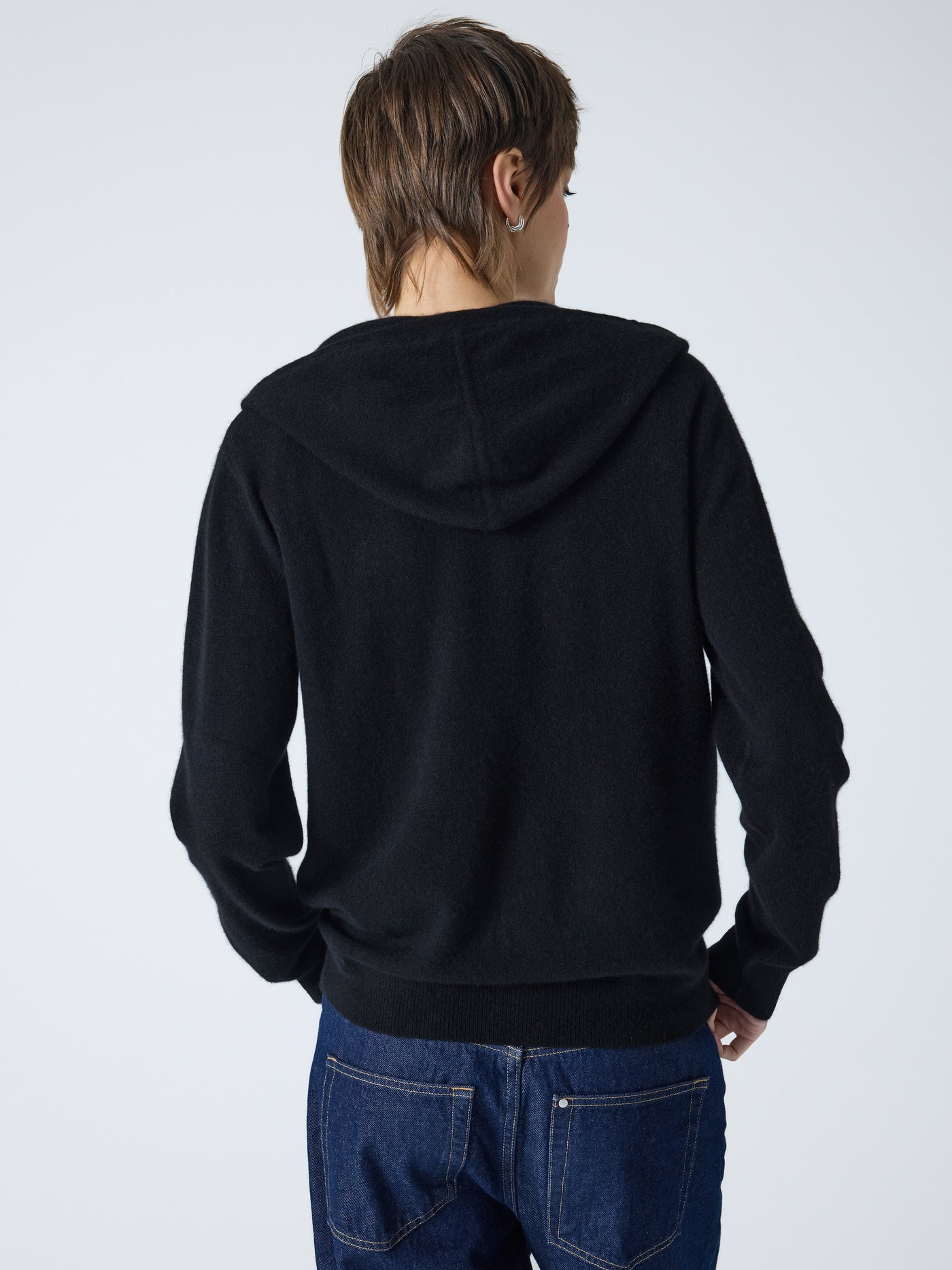 dany - Gilet à capuche zippé 100% cachemire - zwart