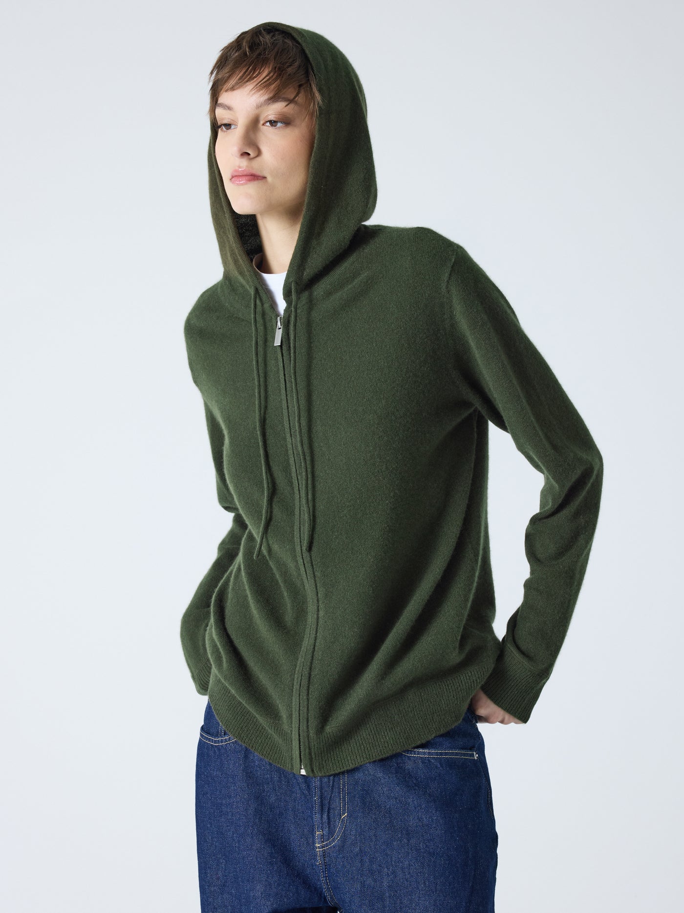 dany - Gilet à capuche zippé 100% cachemire - bos