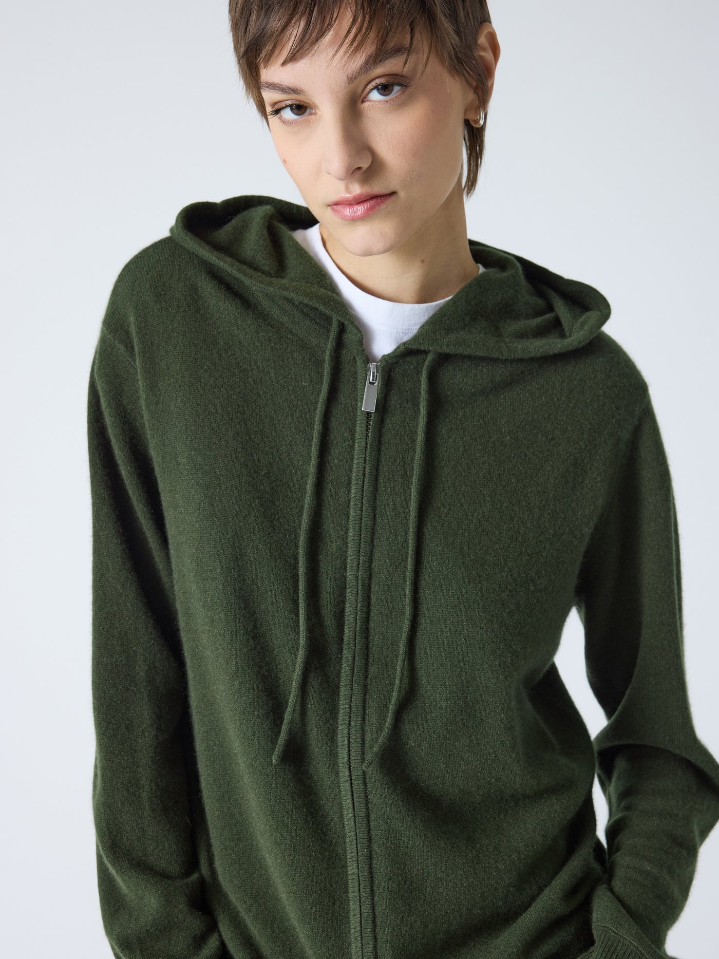 dany - Gilet à capuche zippé 100% cachemire - bos