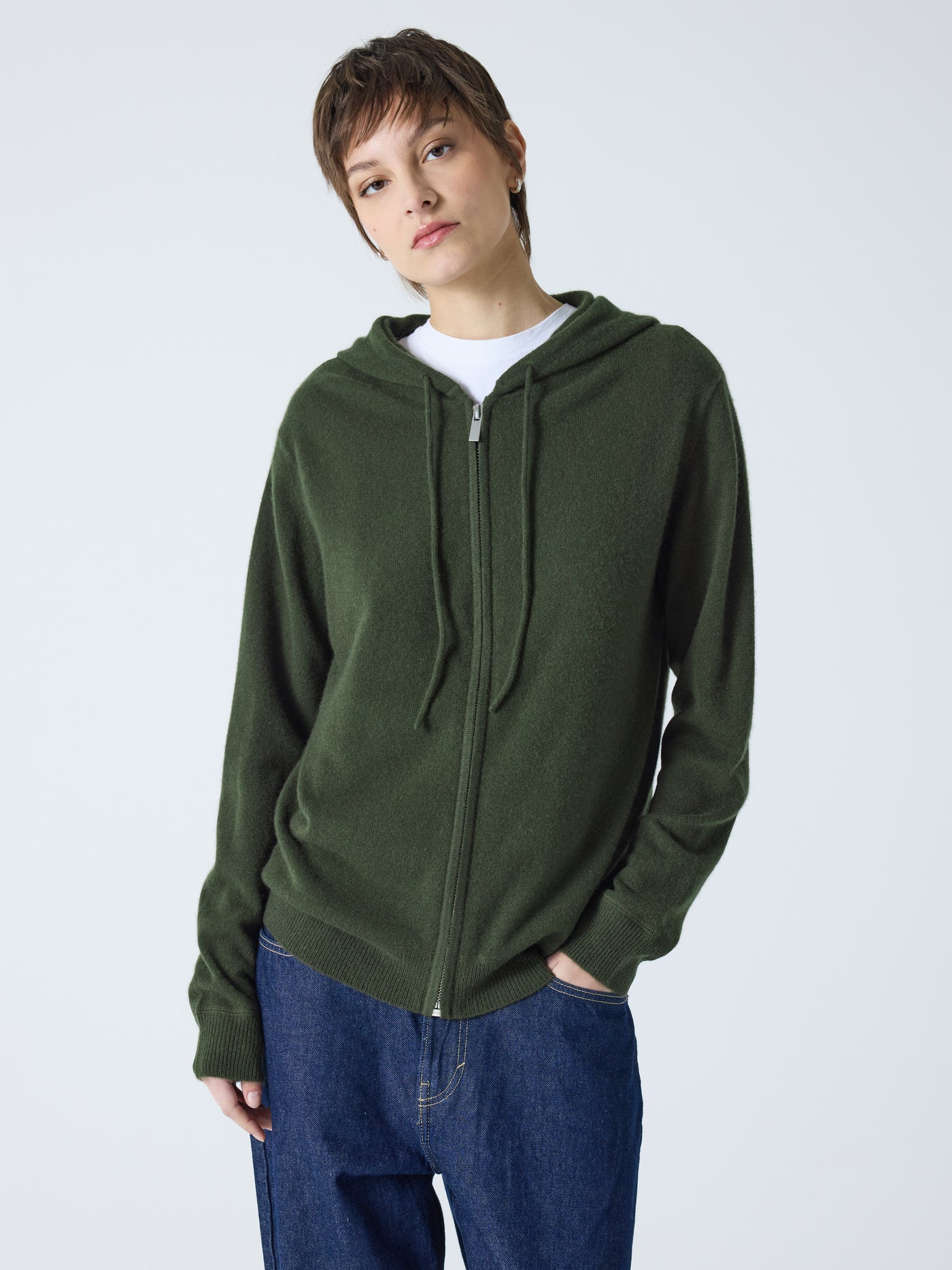 dany - Gilet à capuche zippé 100% cachemire - bos