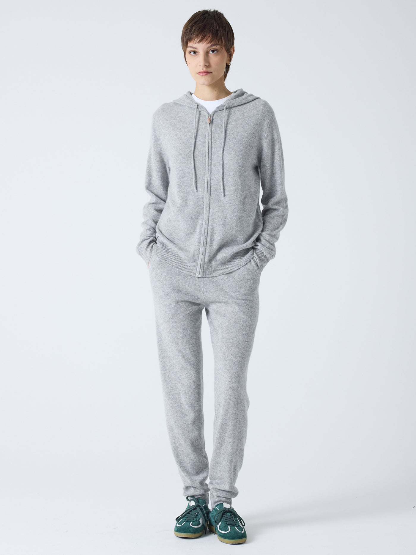 andrew - Jogging 100% cachemire - light heather gray