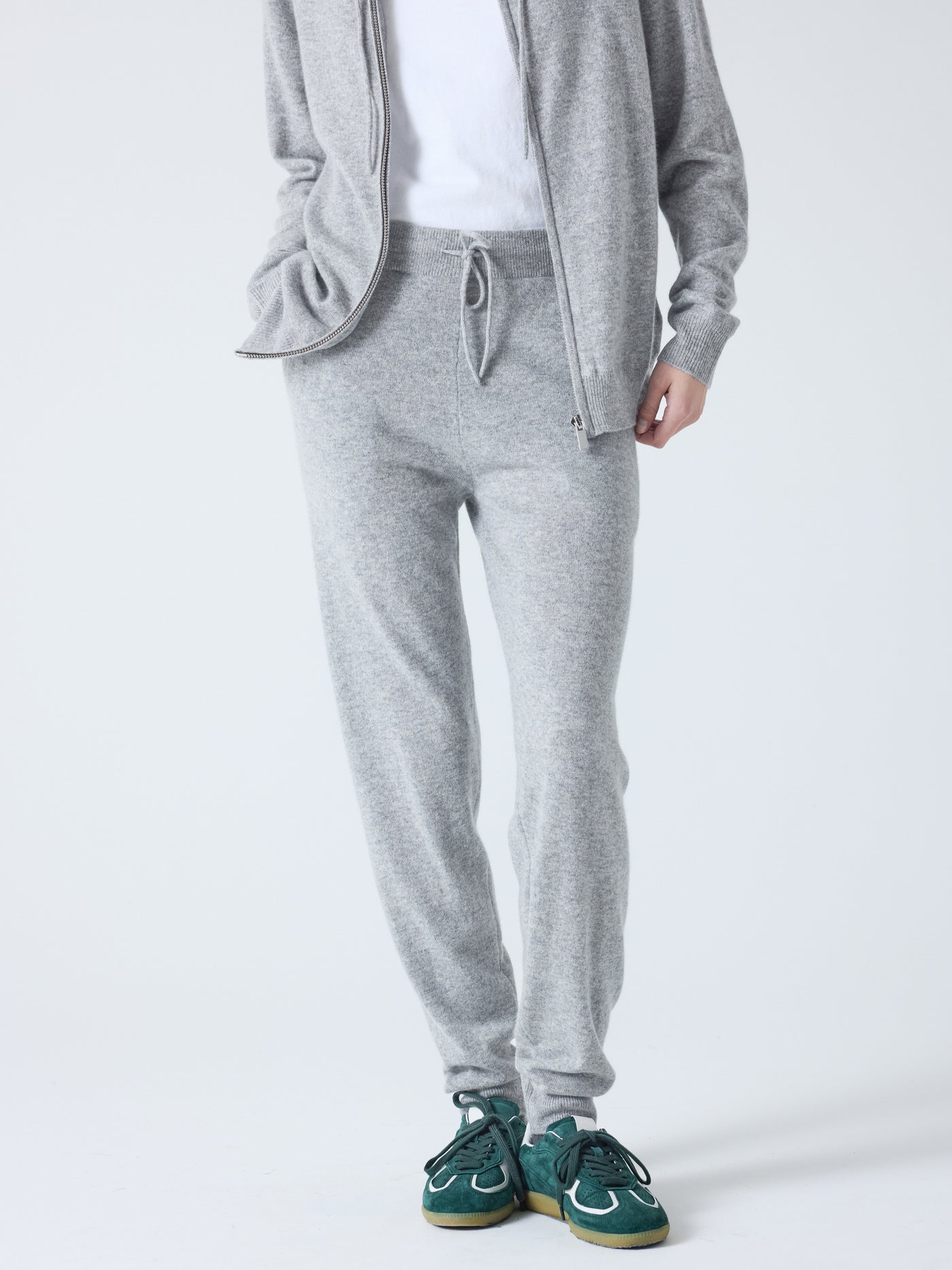 andrew - Jogging 100% cachemire - light heather gray