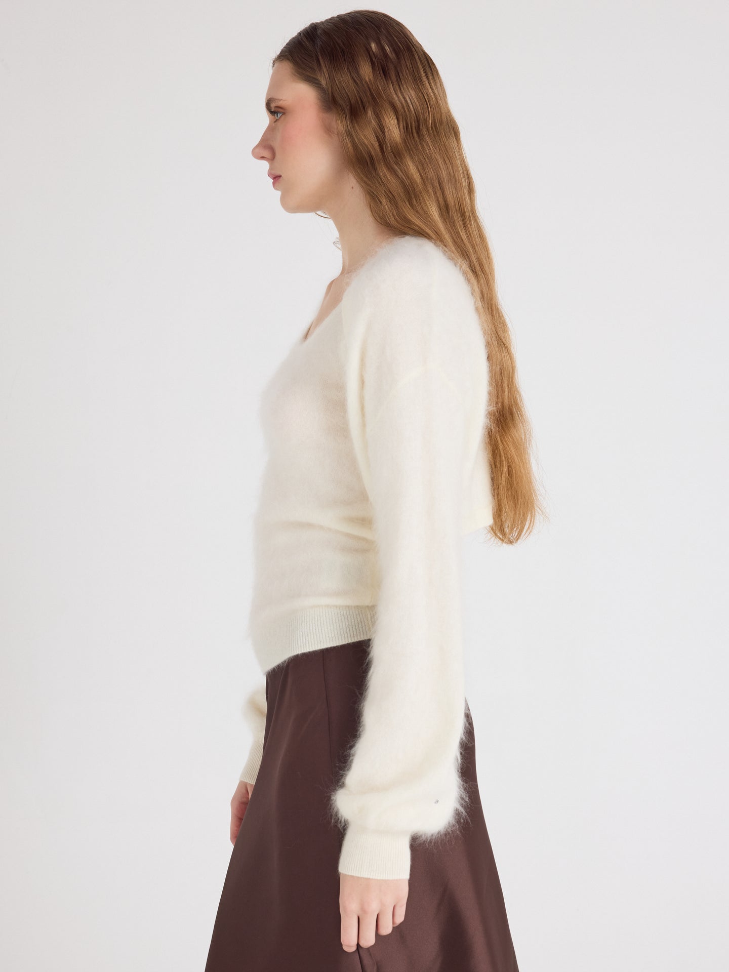 billie - Twinset aus gebürstetem Kaschmir - cream