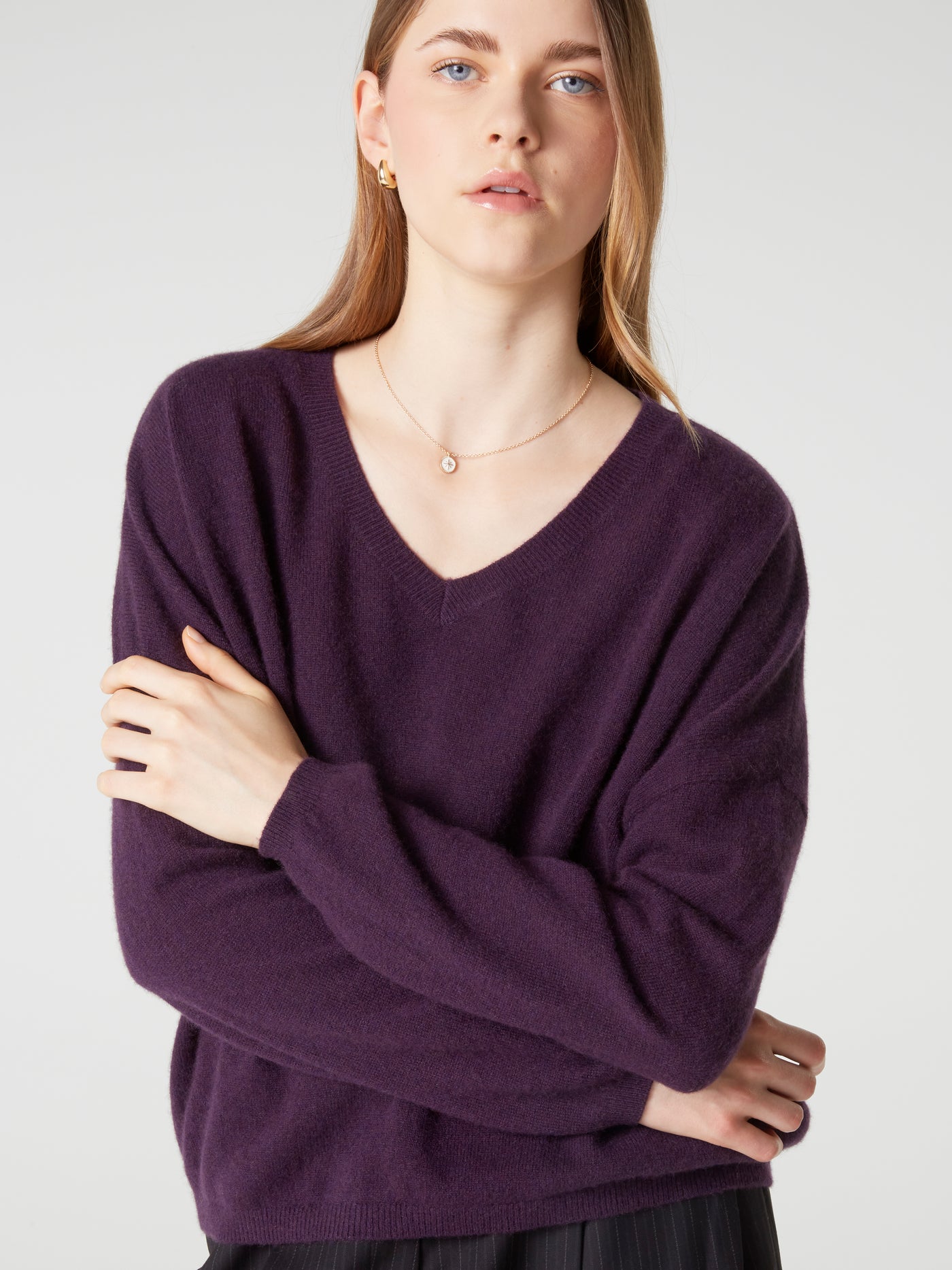maglione Alicia - Cashmere - heather plum