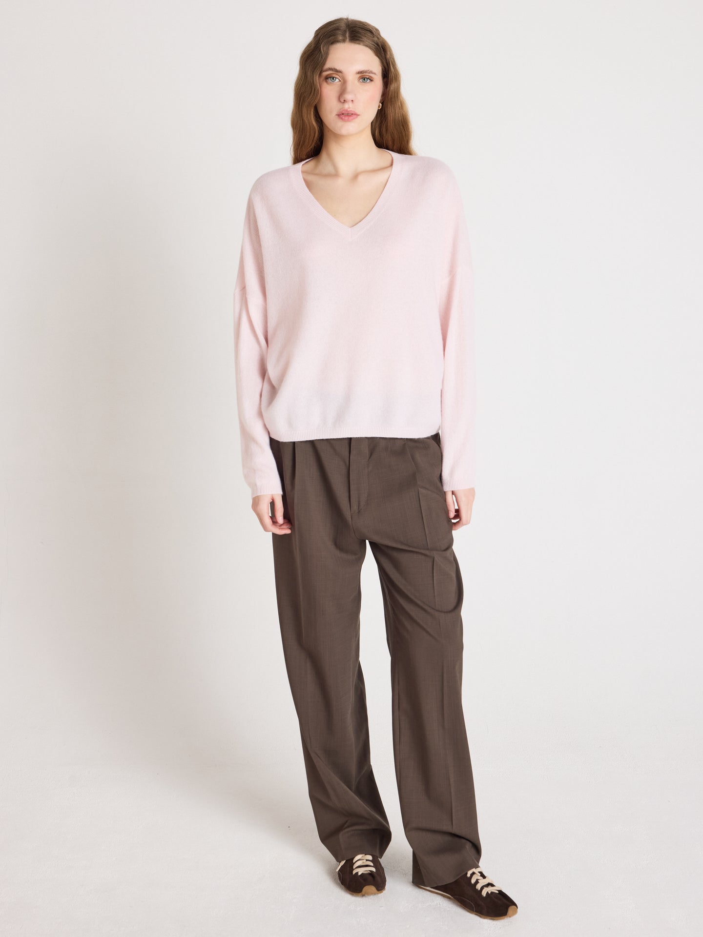 Alicia - Kaschmirpullover mit V-Ausschnitt - ballerina