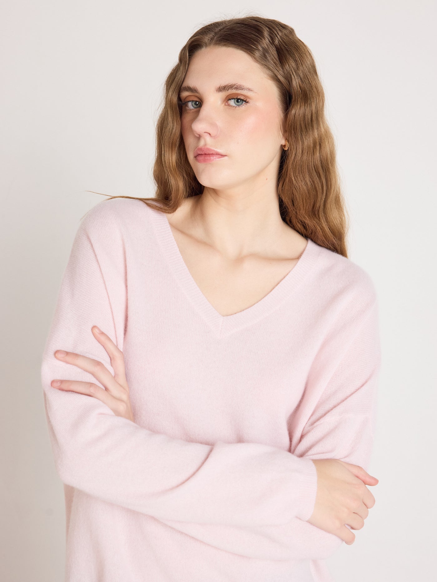 Alicia - Kaschmirpullover mit V-Ausschnitt - ballerina
