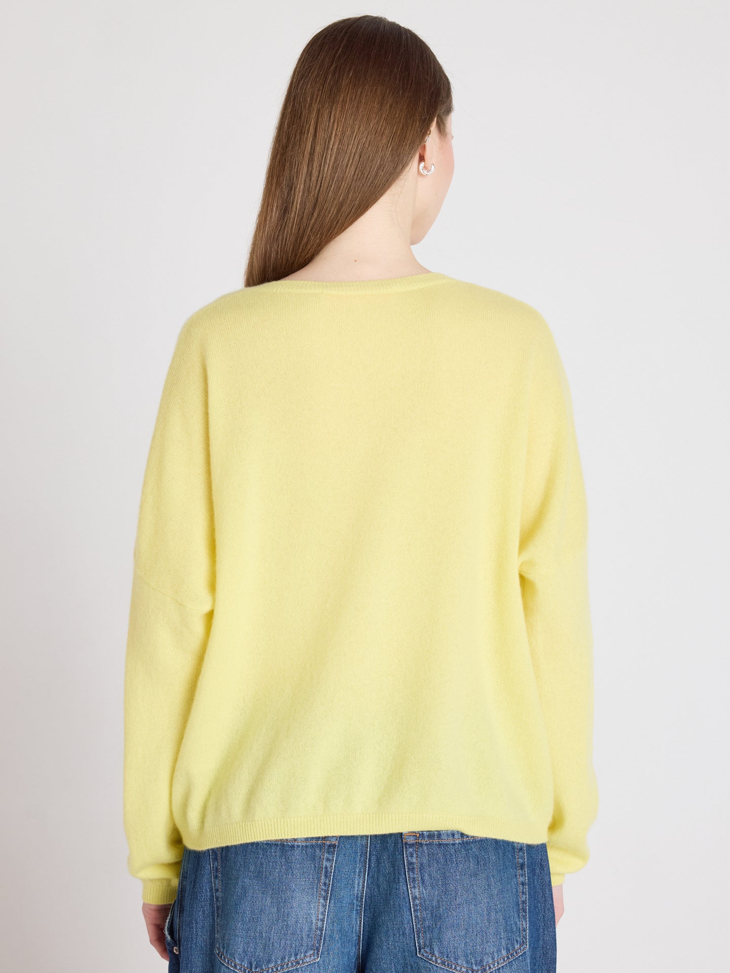 Alicia - Kaschmirpullover mit V-Ausschnitt - lemon fizz