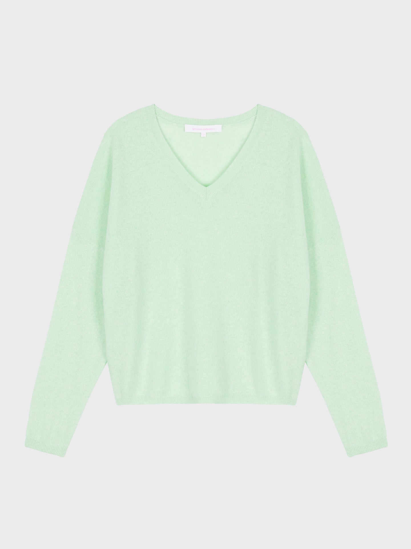 pull col v alicia - Maglione a V in cashmere - pastel green