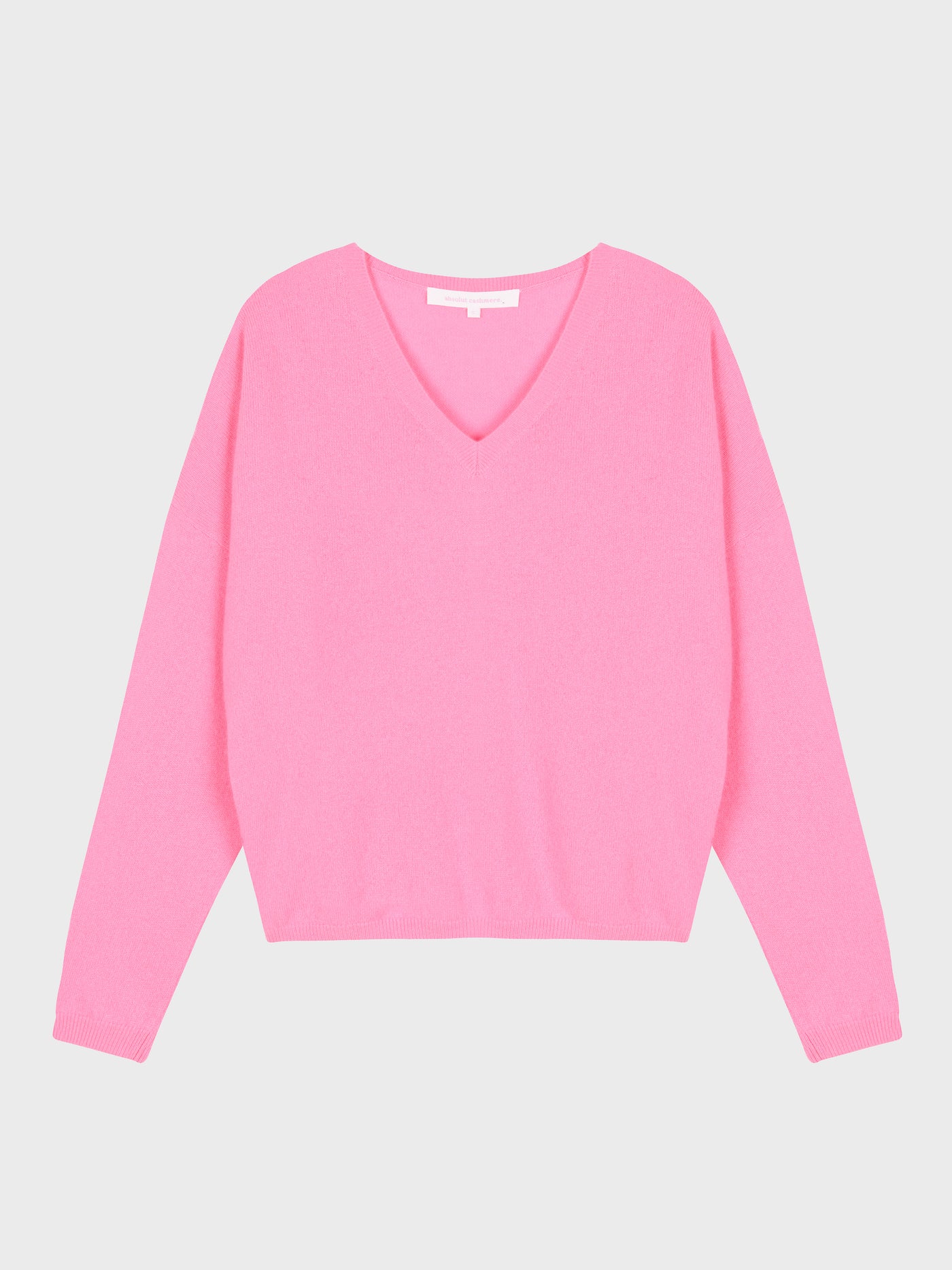 ronde hals trui alicia - kasjmier - sparkle pink neon