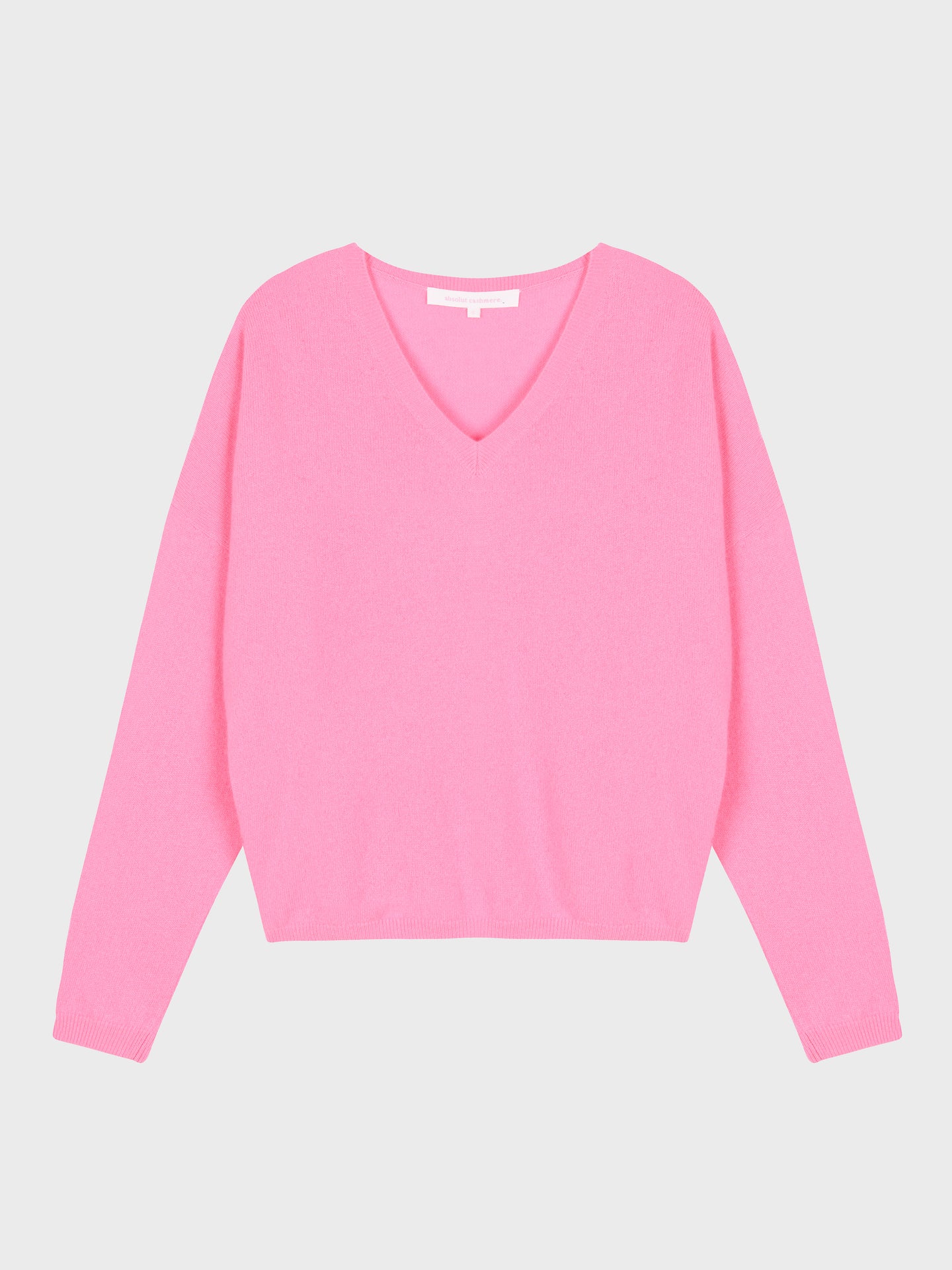 ronde hals trui alicia - kasjmier - sparkle pink neon