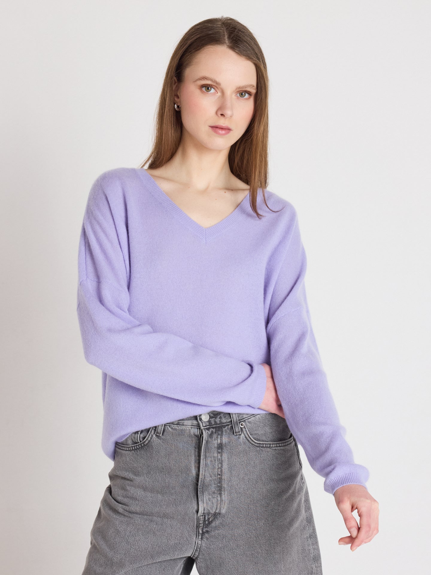 pull col v alicia - cachemire - sweet lavender