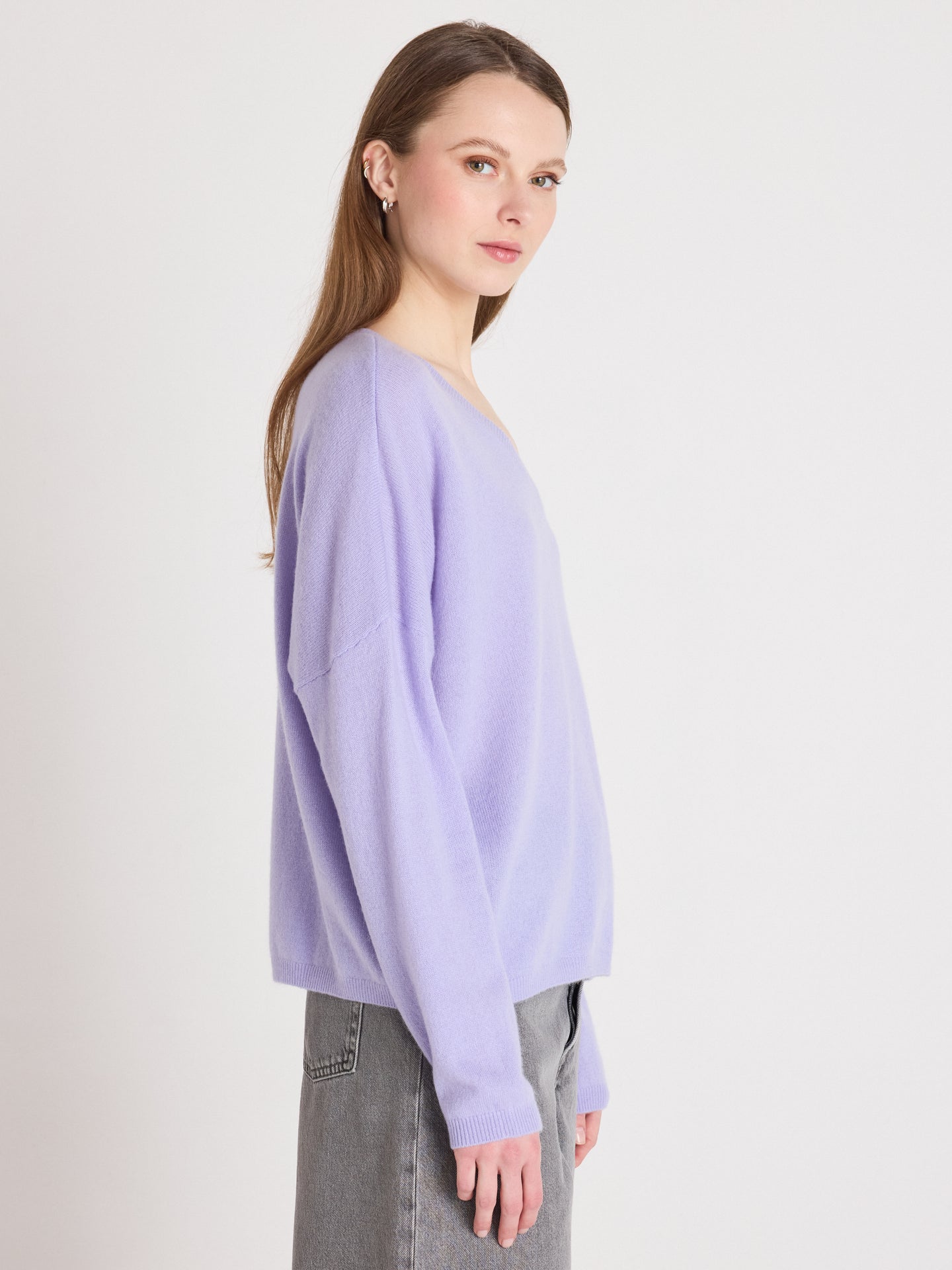 pull col v alicia - cachemire - sweet lavender