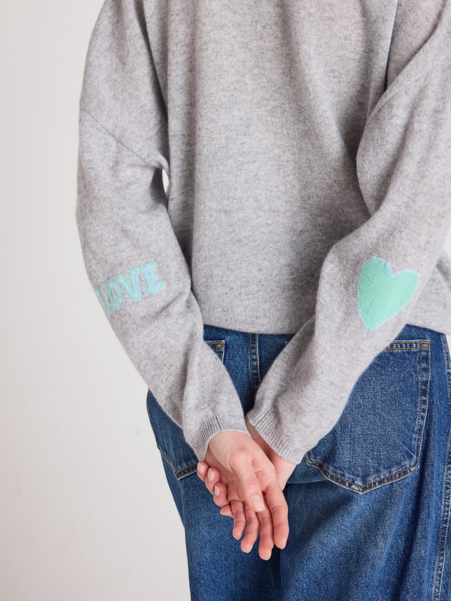 pull col v kennedy - cachemire - light heather grey