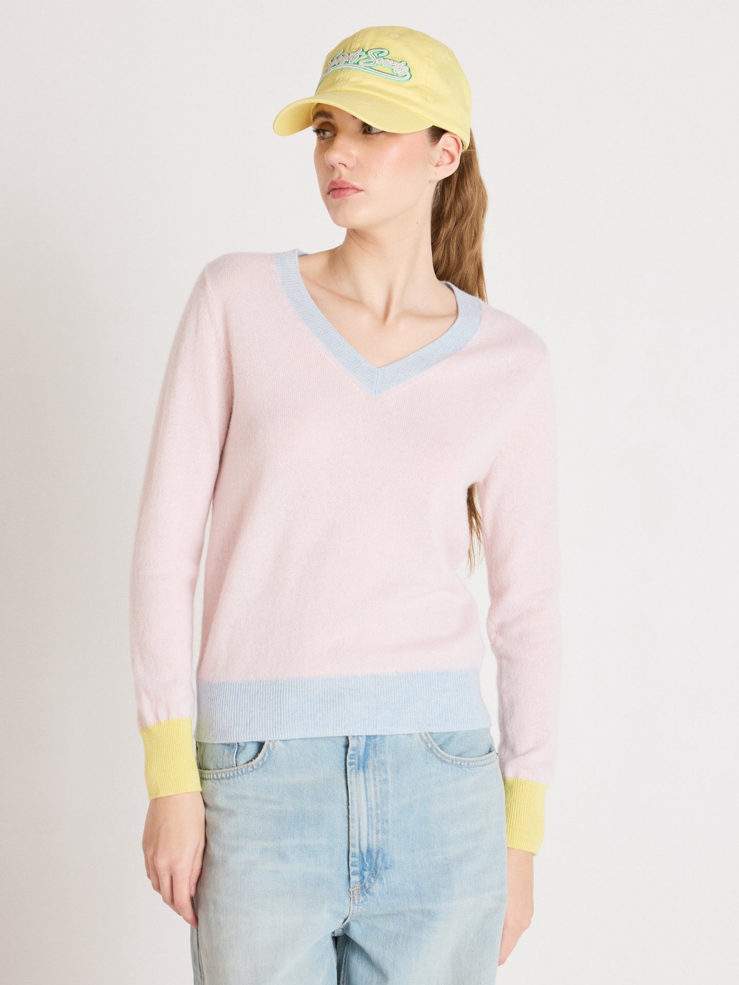 isla - Kaschmirpullover mit V-Ausschnitt - ballerina