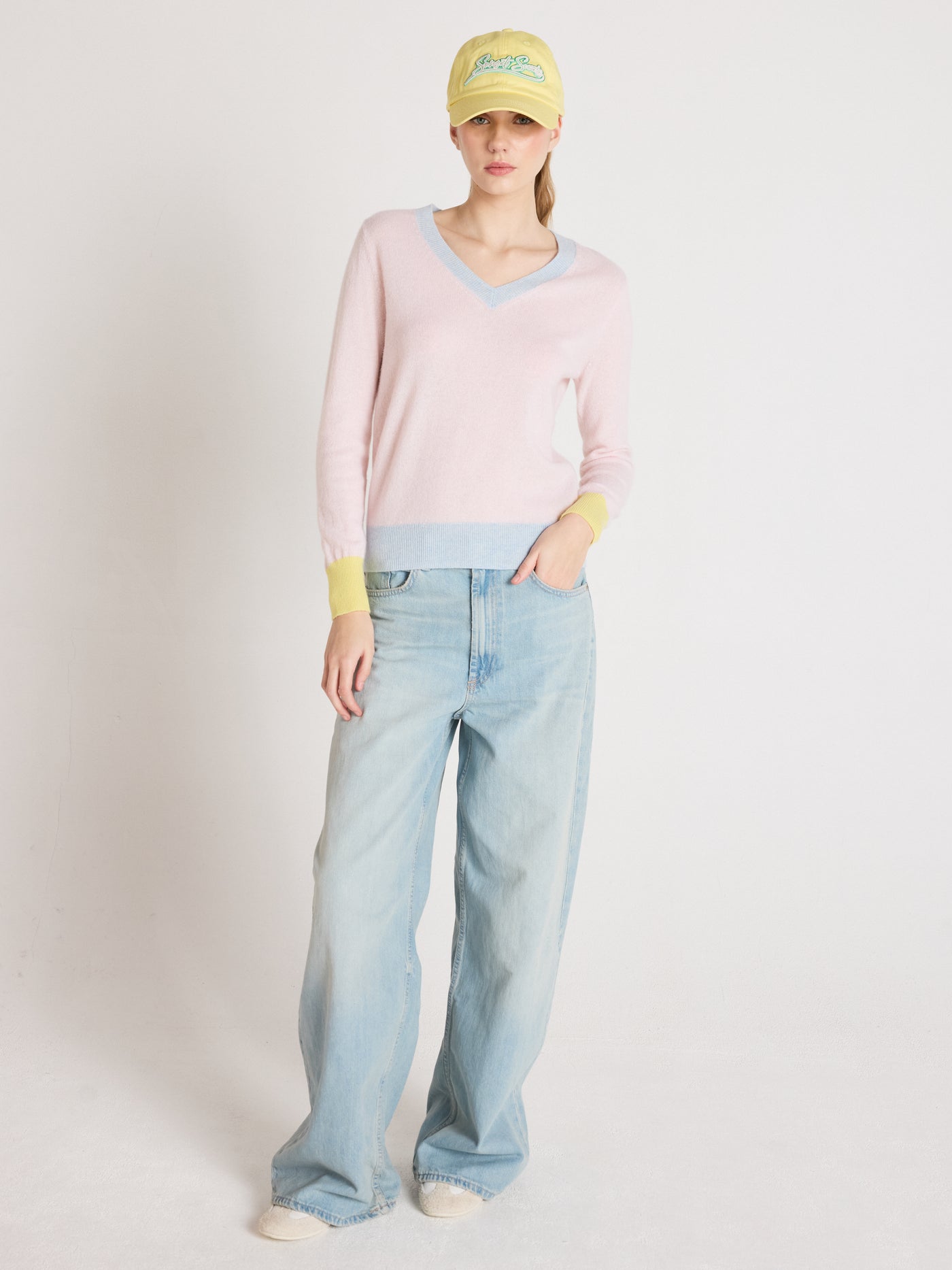 isla - Kaschmirpullover mit V-Ausschnitt - ballerina