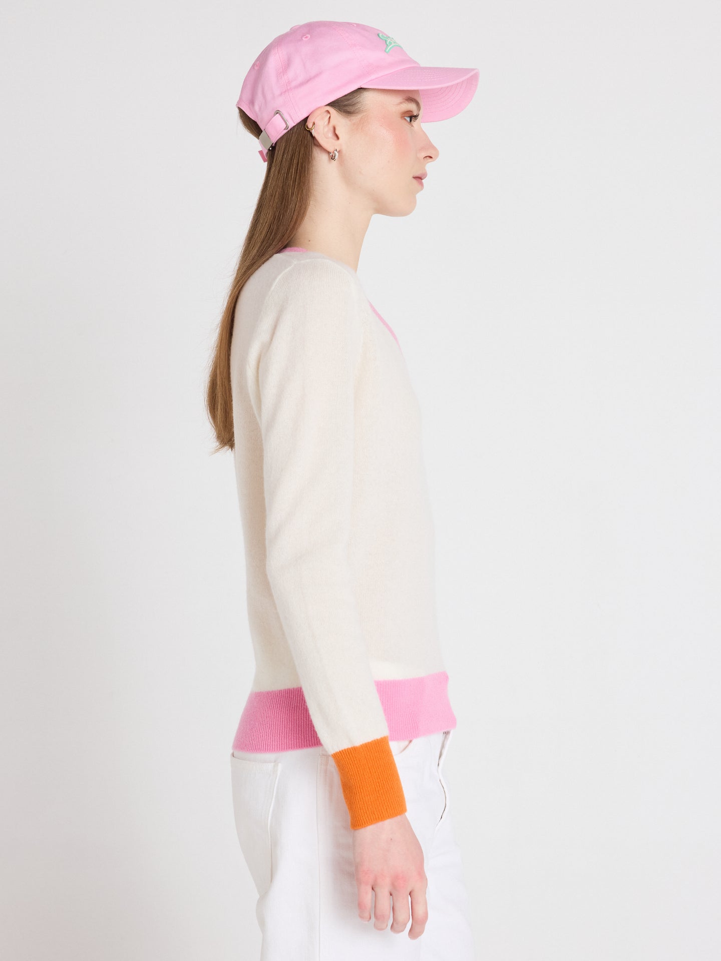 v-hals trui isla - kasjmier - cream