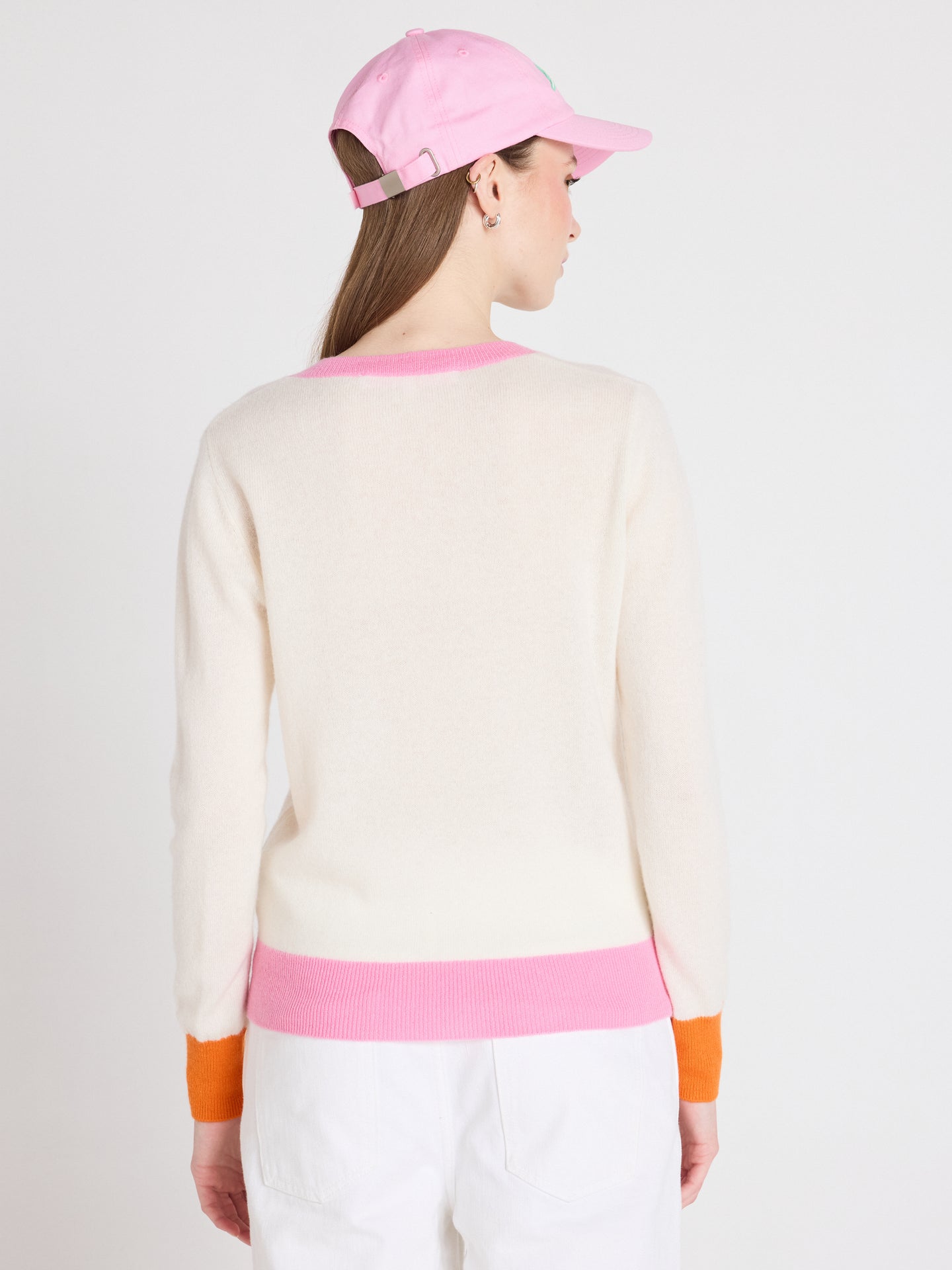 v-hals trui isla - kasjmier - cream