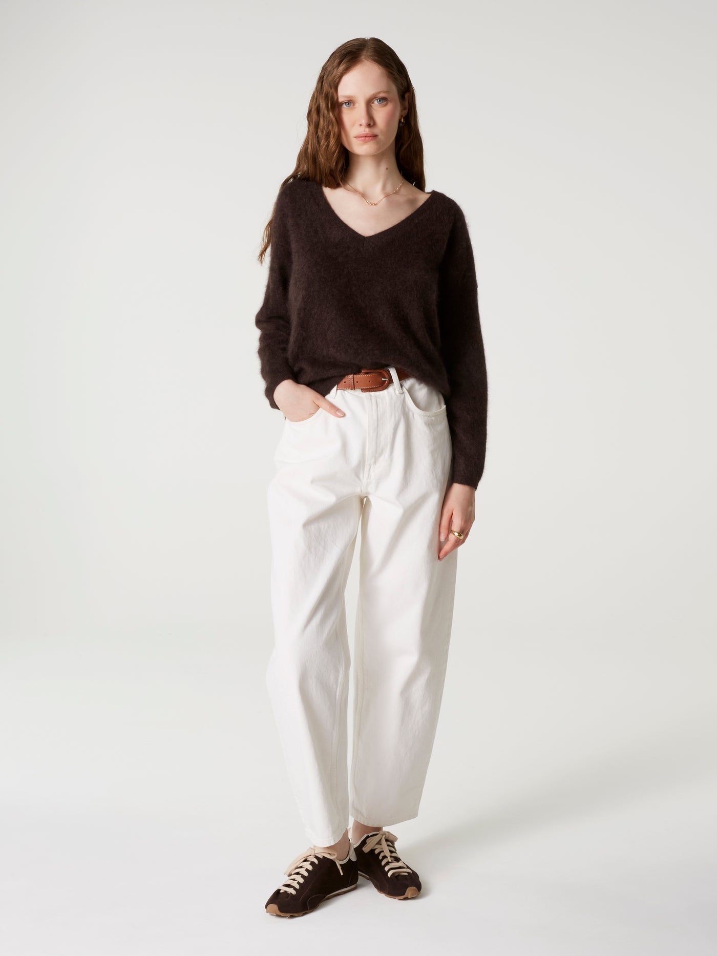 pull soeli - Cachemire brossé - brownie