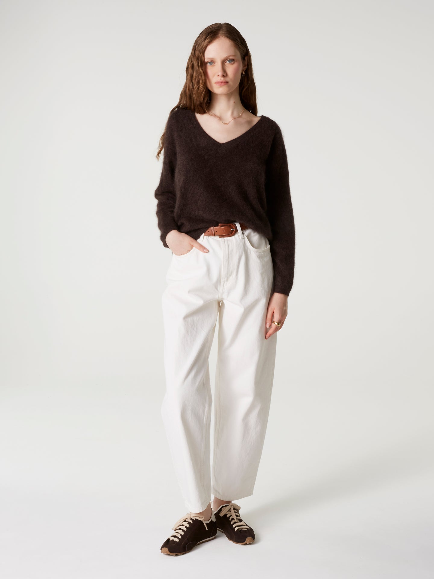 pull soeli - Cachemire brossé - brownie