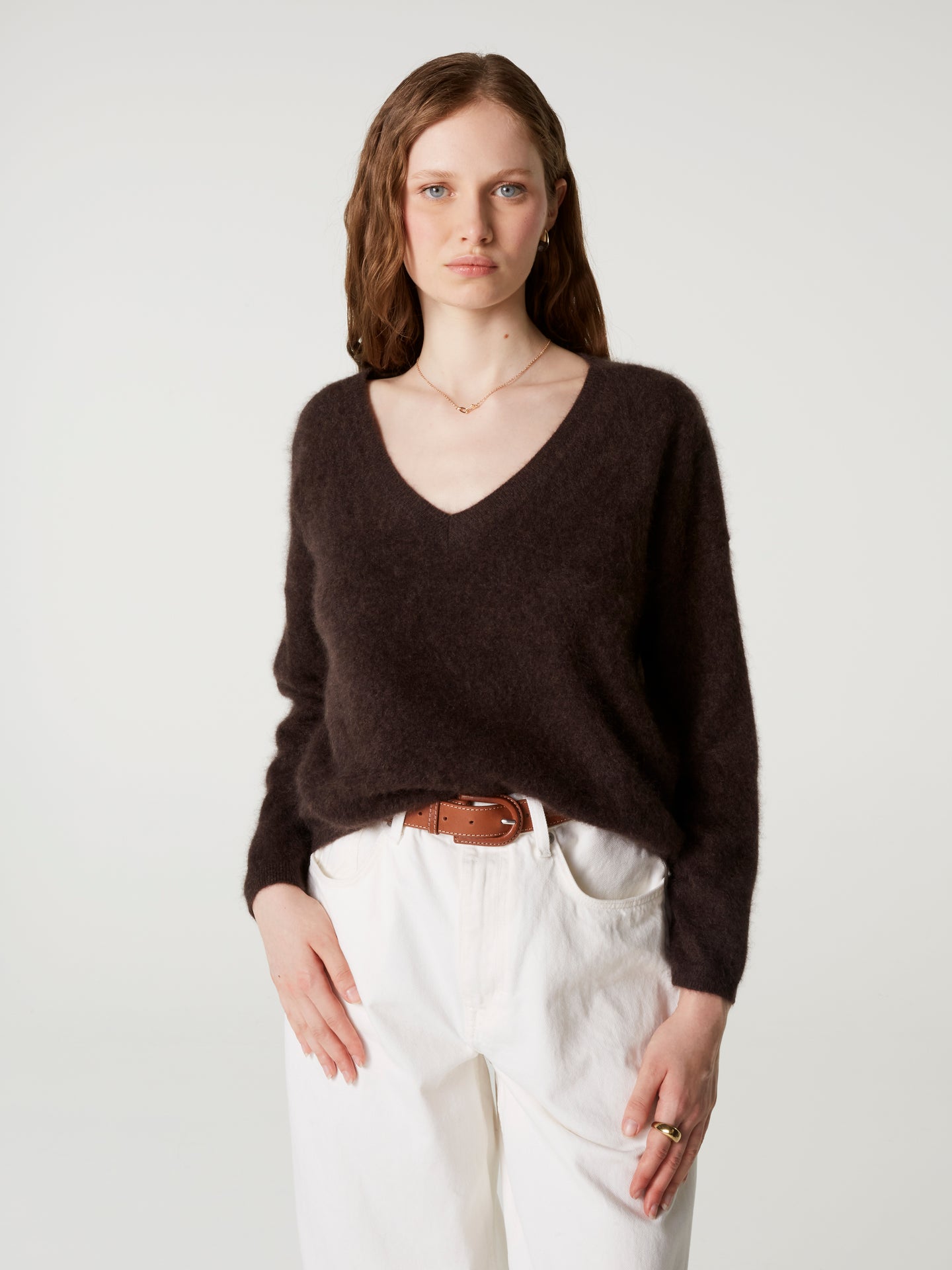 pull soeli - Cachemire brossé - brownie
