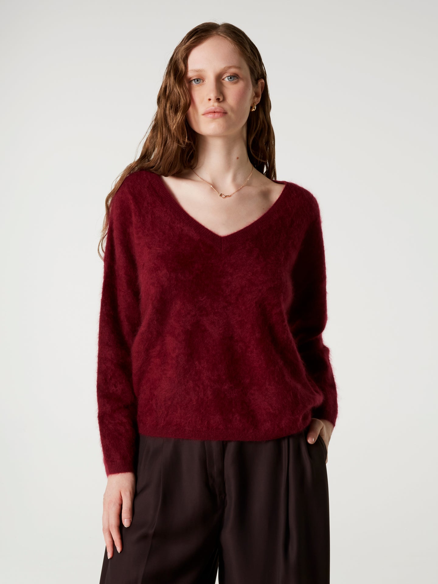 pull soeli - Cachemire brossé - burgundy