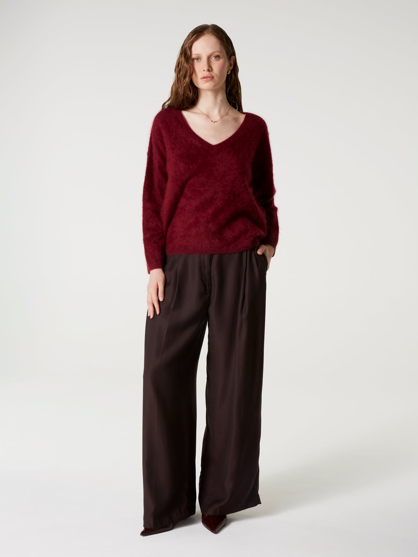 pull soeli - Cachemire brossé - burgundy