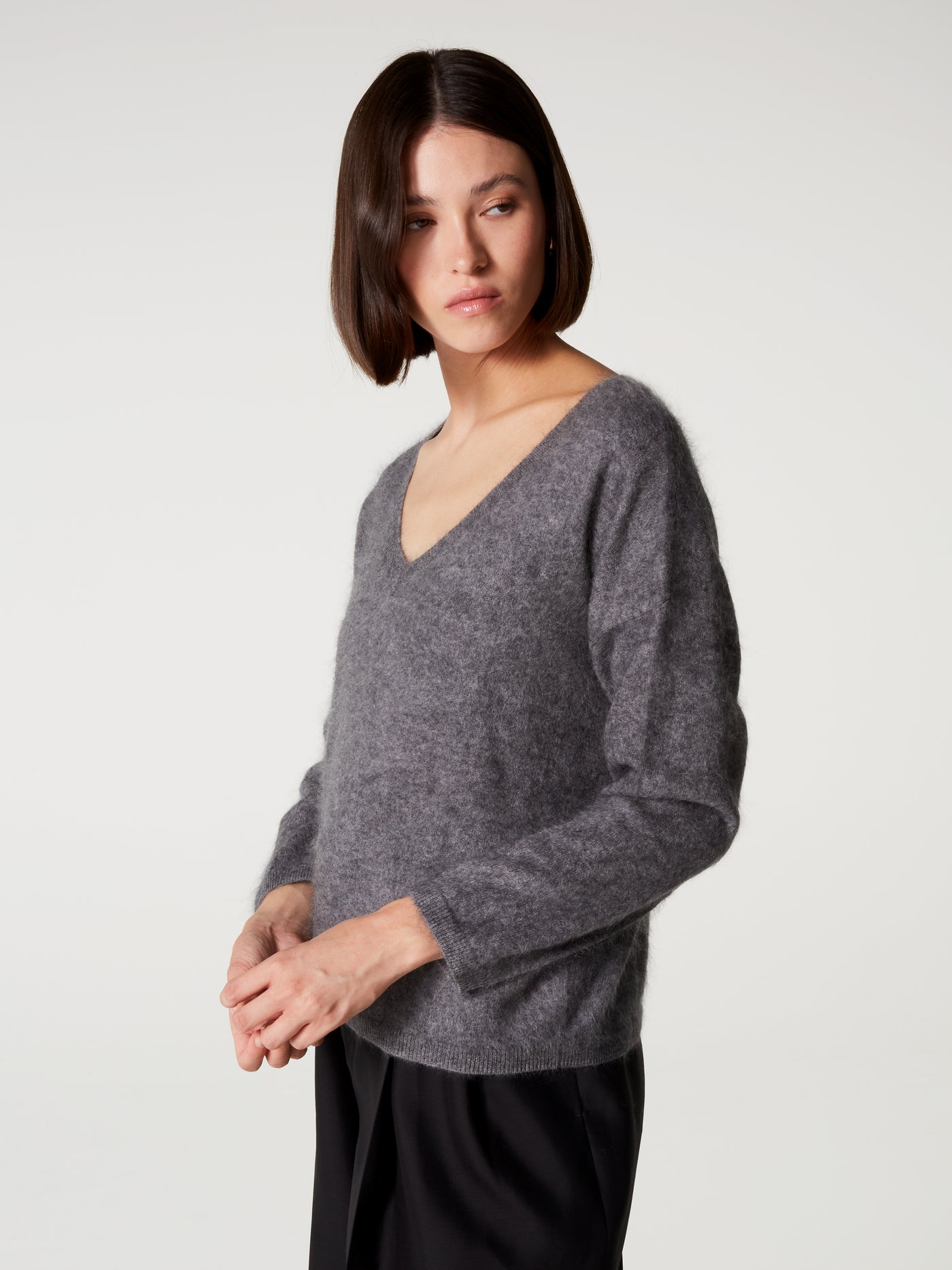 pull soeli - Cachemire brossé - dark heather grey