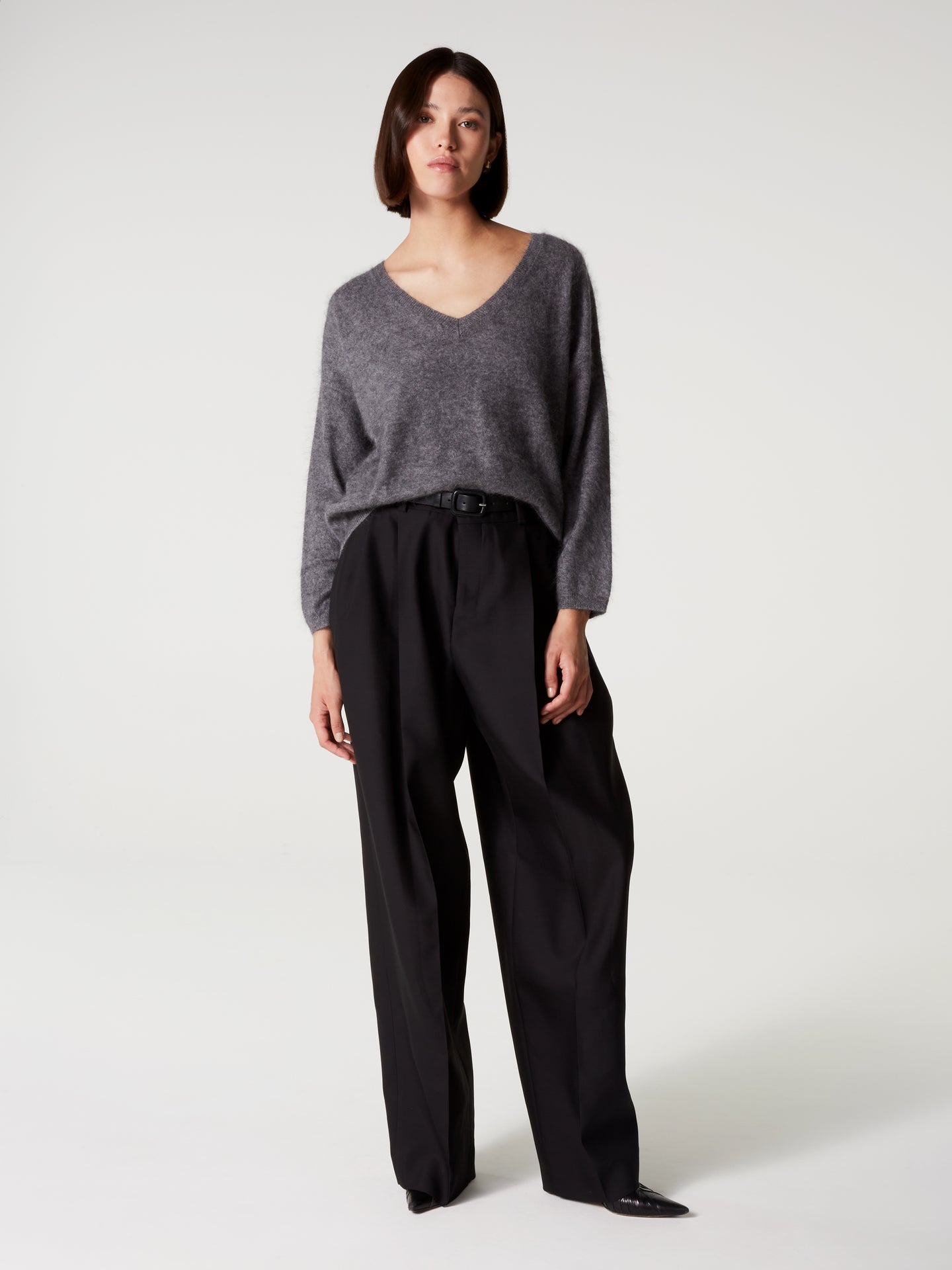 pull soeli - Cachemire brossé - dark heather grey