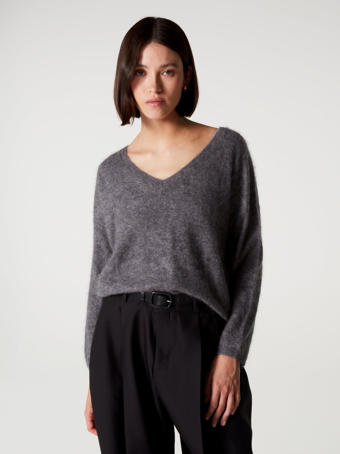 pull soeli - Cachemire brossé - dark heather grey